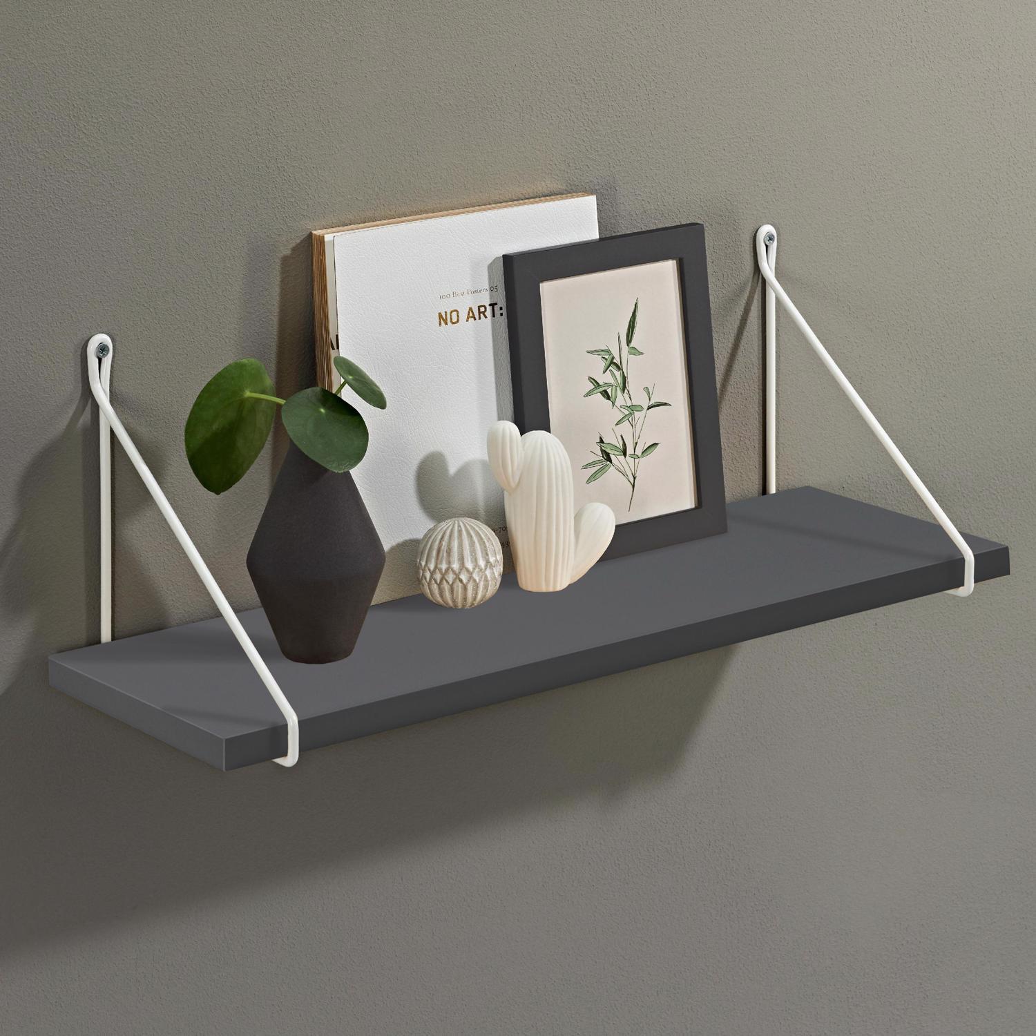 Dolle Lite.75 in. H X 23.6 in. W X 7.9 in. D Black Wood Shelf Board
