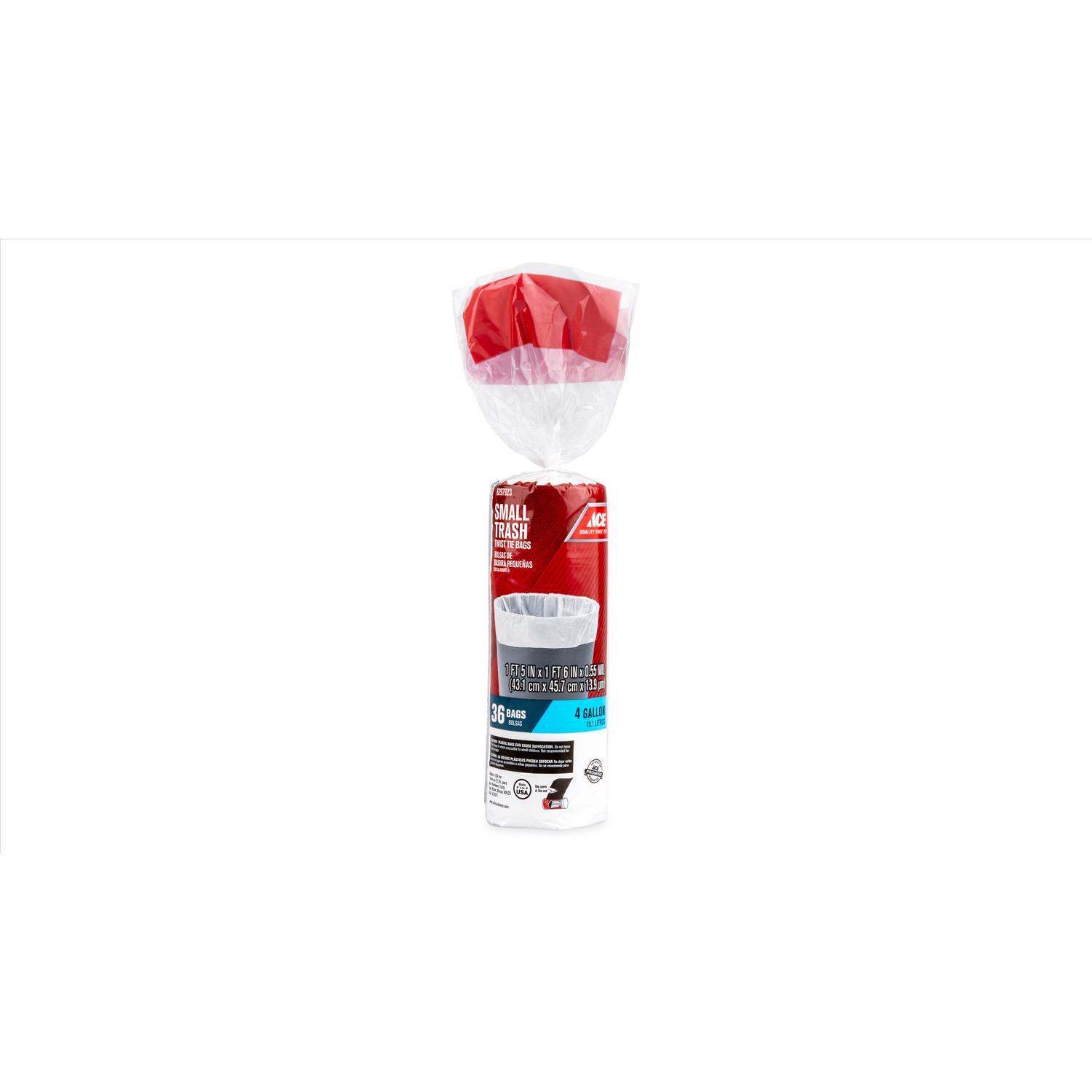 Ace 4 gal No Scent Scent Trash Bags Twist Tie 36 pk 0.55 mil