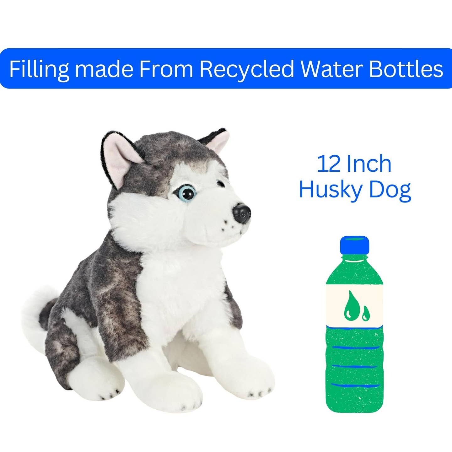 The Petting Zoo Husky Dog Stuffed Animal Plushie 12 in.