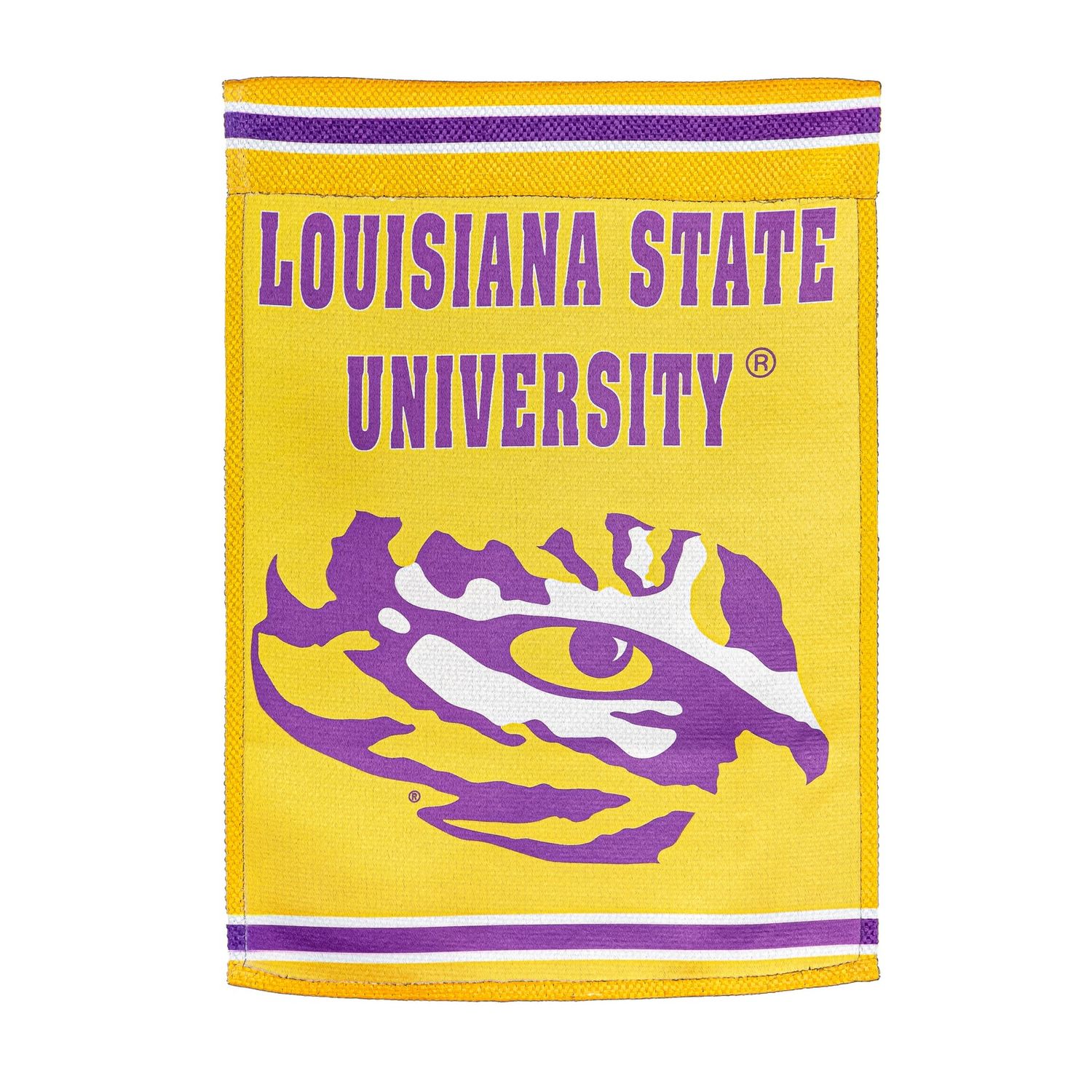 Evergreen Embossed Suede Flag, House Size, Louisiana State University