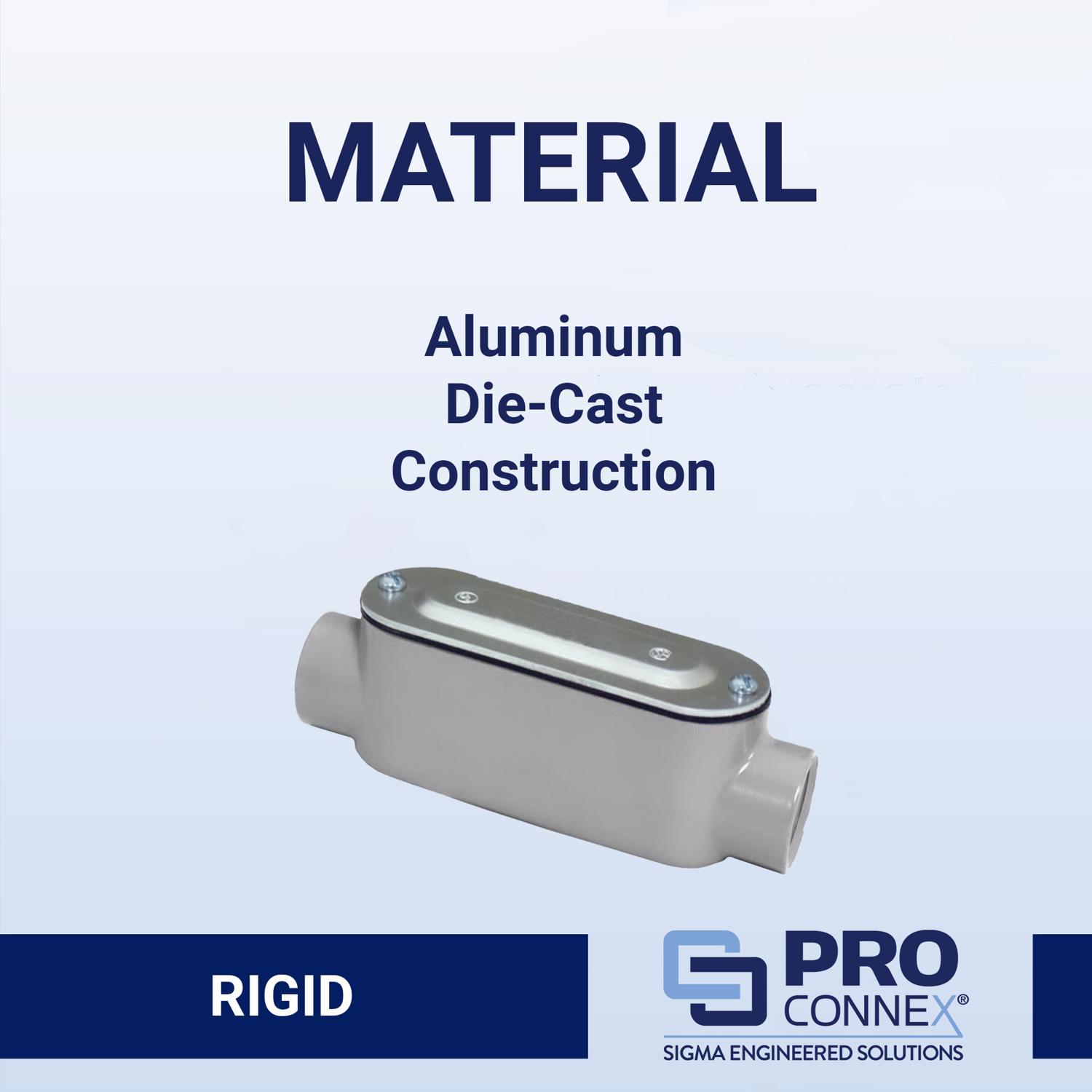 Sigma Engineered Solutions ProConnex 3/4 in. D Die-Cast Aluminum Conduit Body For Rigid 1 pk