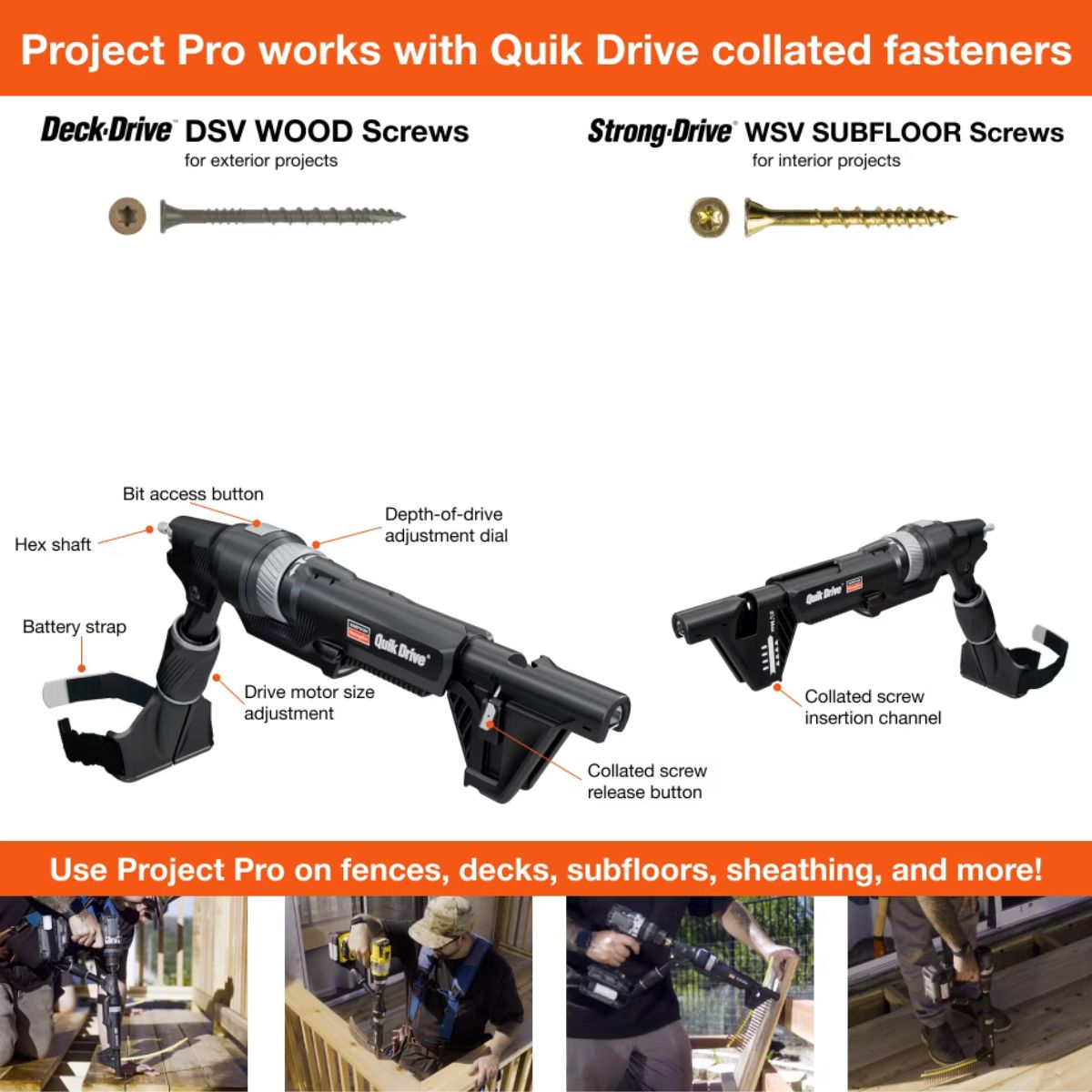 QUIK DRIVE BY SIMPSON STRONG TIE Quik Drive Project Pro Impact drill attachment