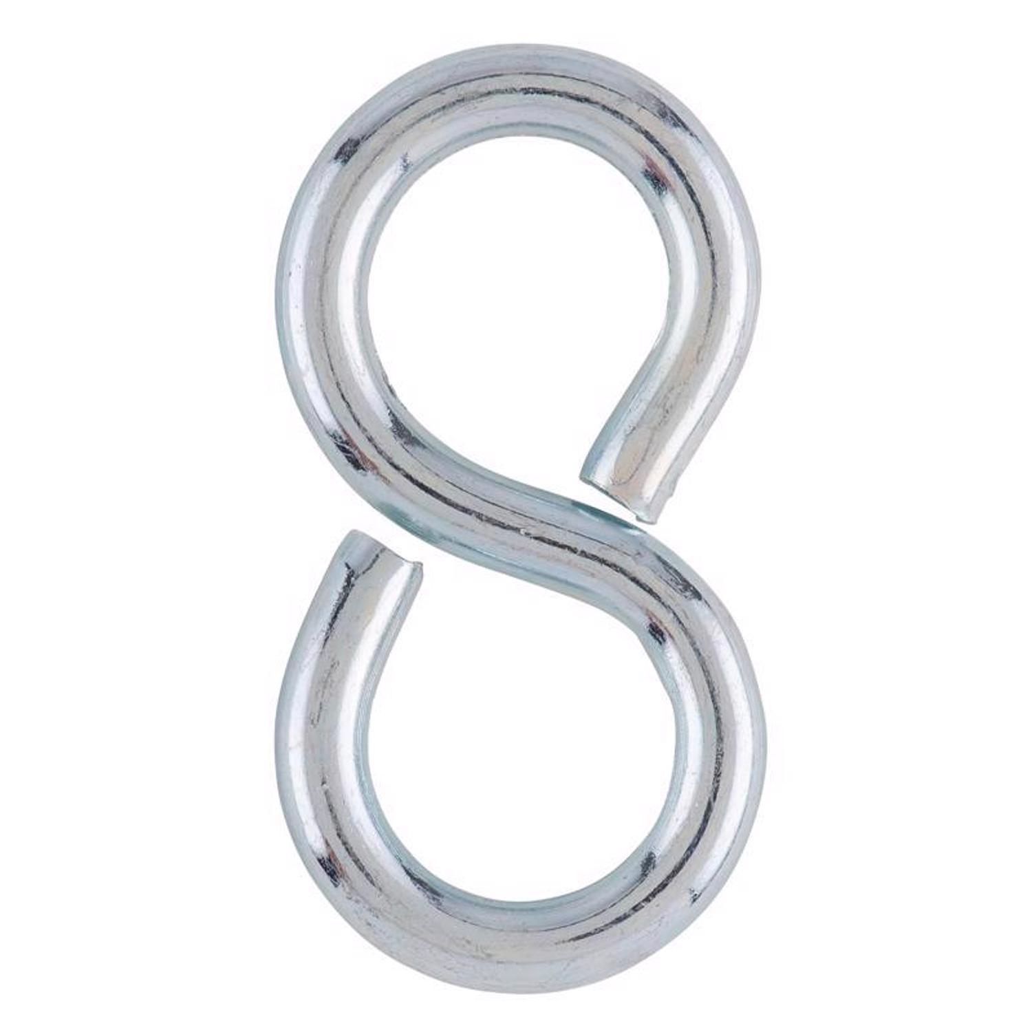 Ace Small Zinc-Plated Silver Steel 1.25 in. L Eight Hook 20 lb 5 pk