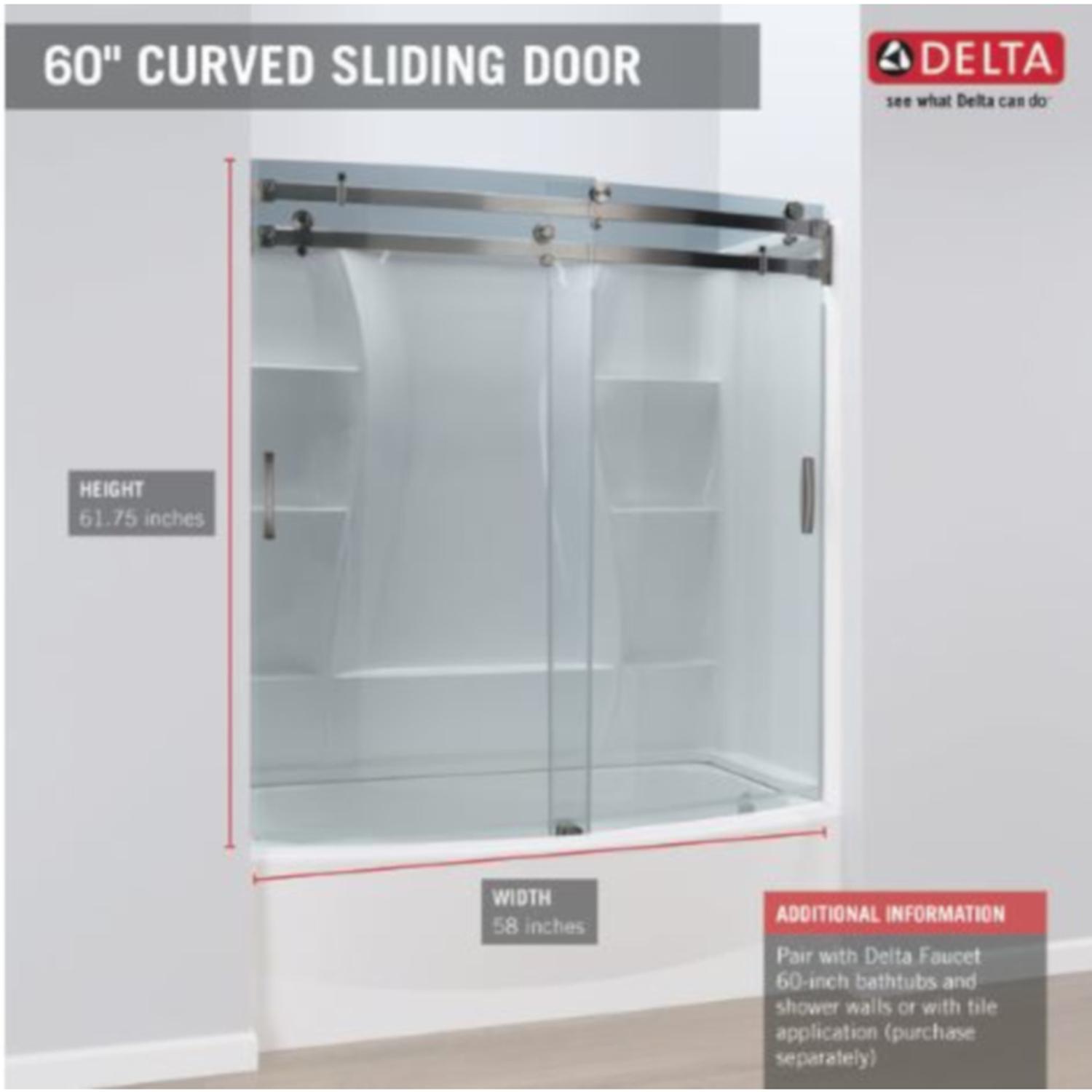 Delta Classic 400 60 in. H X 30 in. L Clear Shower Door