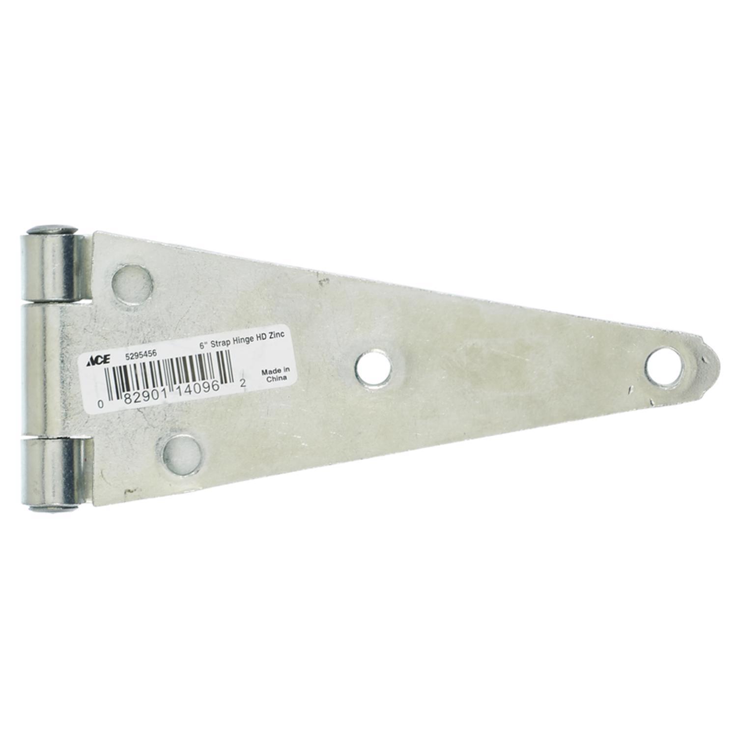 Ace 6 in. L Zinc-Plated Heavy Duty Strap Hinge 1 pk
