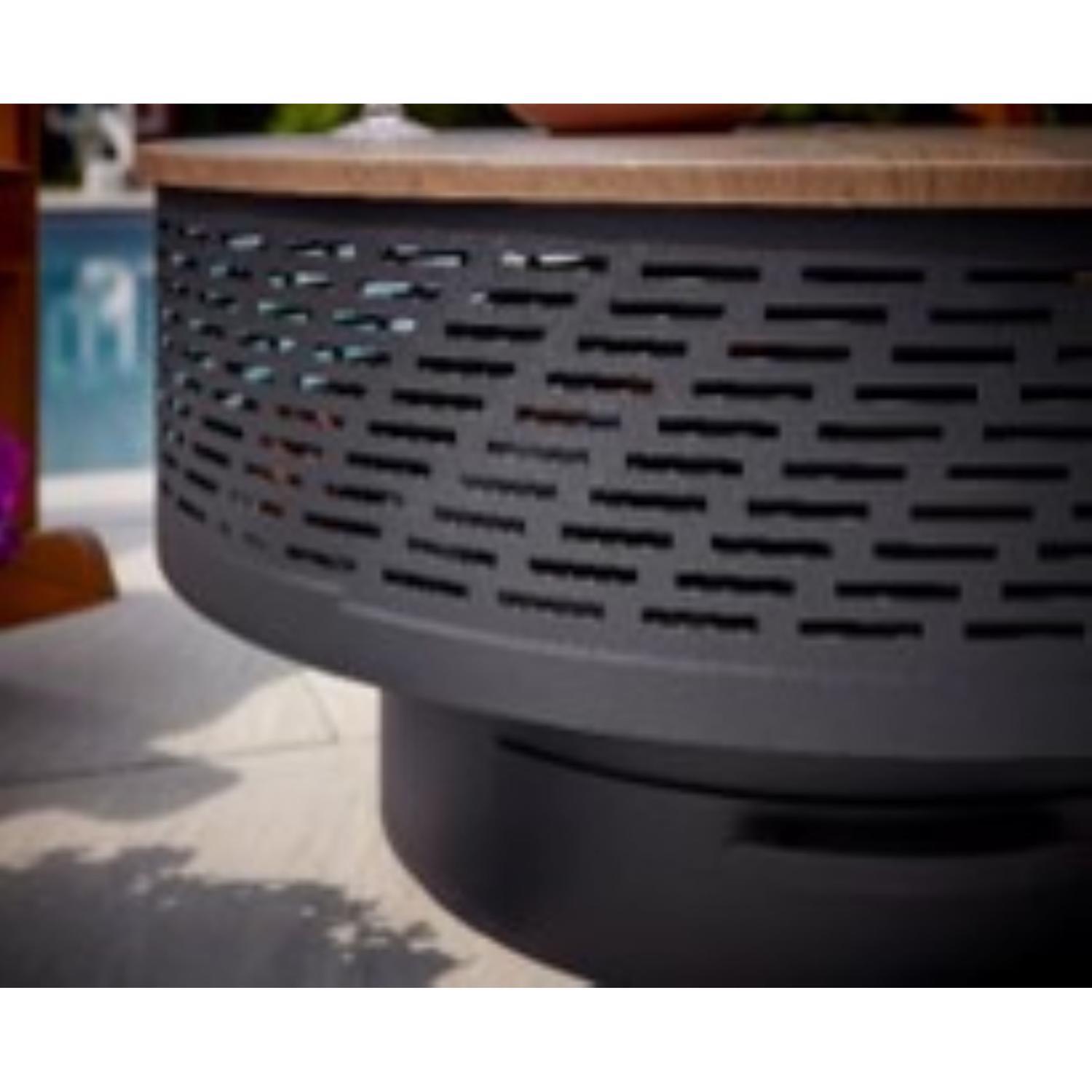 Living Accents 35 in. W Steel Round Wood Fire Pit