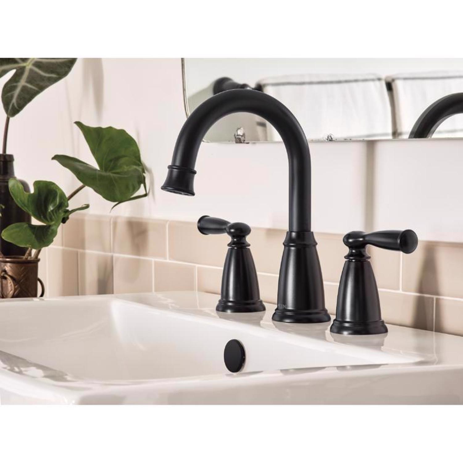 Moen Banbury Matte Black Widespread Bathroom Sink Faucet 8 - 16 in.