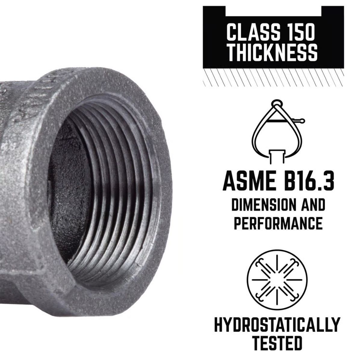 STZ Industries 1-1/4 in. FIP each x 1-1/4 in. D FIP Black Malleable Iron 90 Degree Elbow