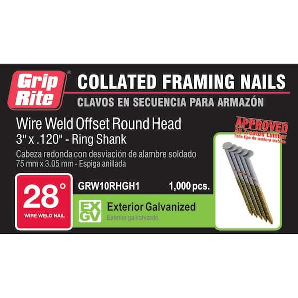 Grip-Rite Nail PS 3x.120 1m HG RS Wire