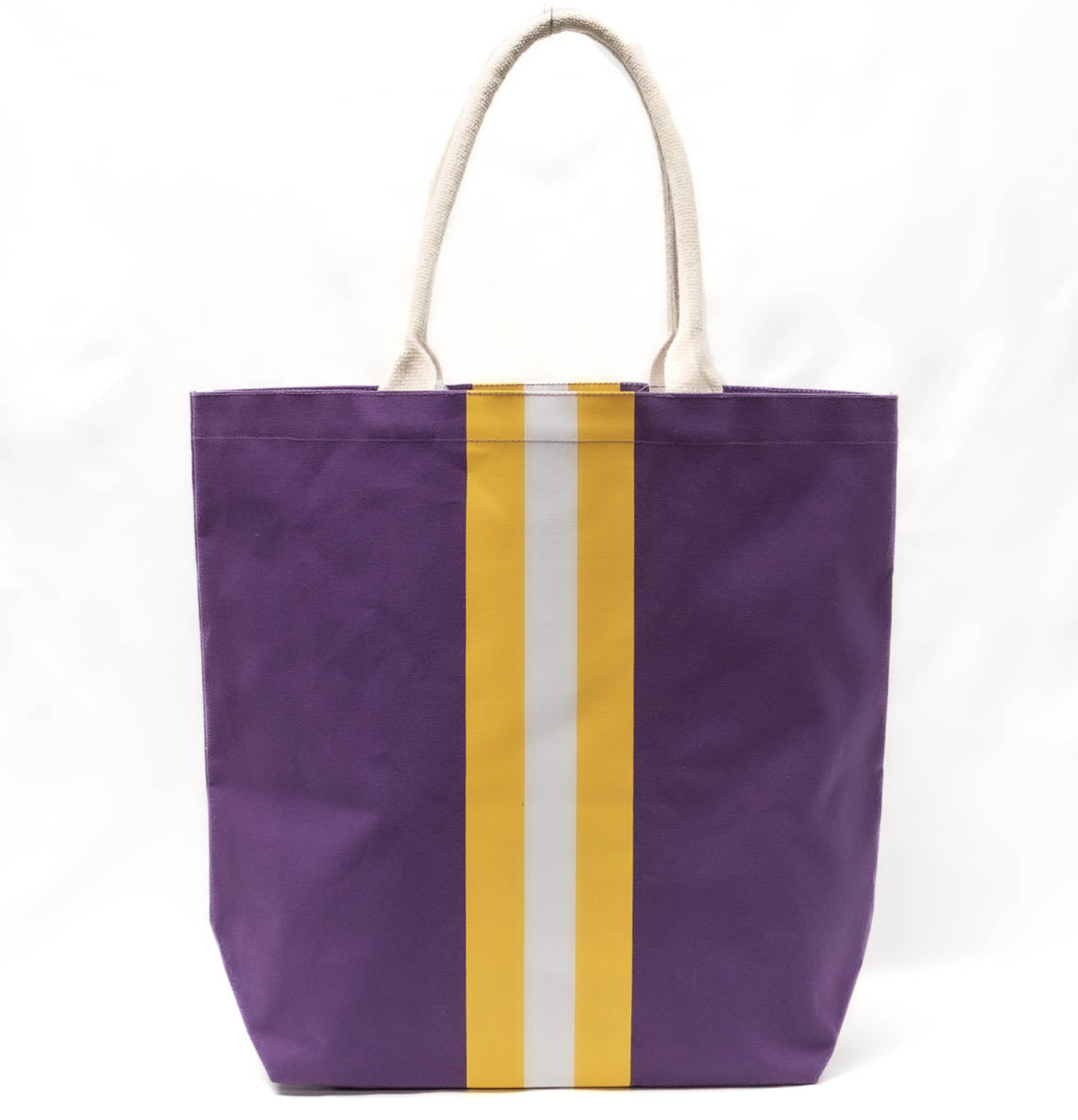 The Royal Standard Campus Stripe Tote - Purple & Yellow