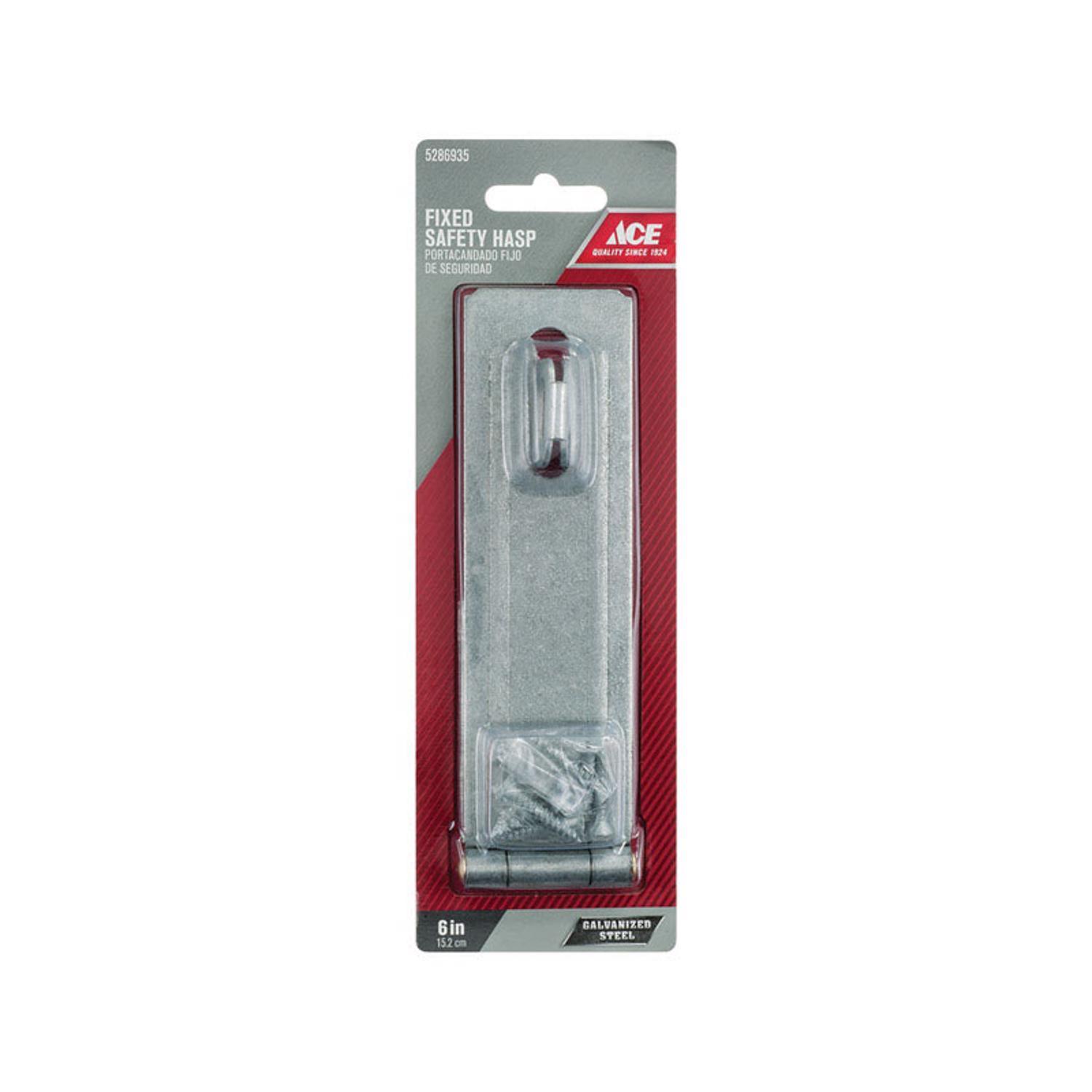 Ace Galvanized Steel 6 in. L Fixed Staple Safety Hasp
