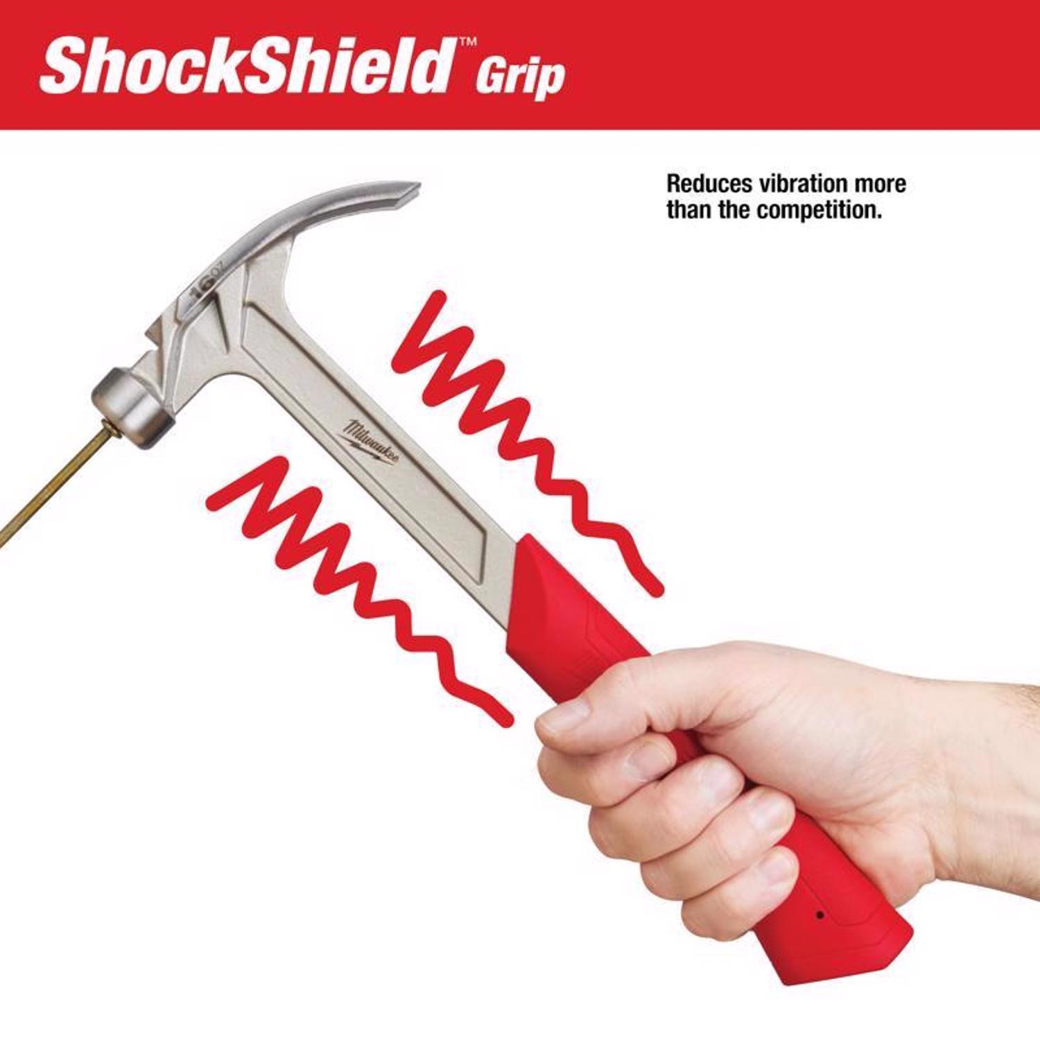 Milwaukee 16 oz Smooth Face Hybrid Claw Hammer 13 in. Fiberglass Handle