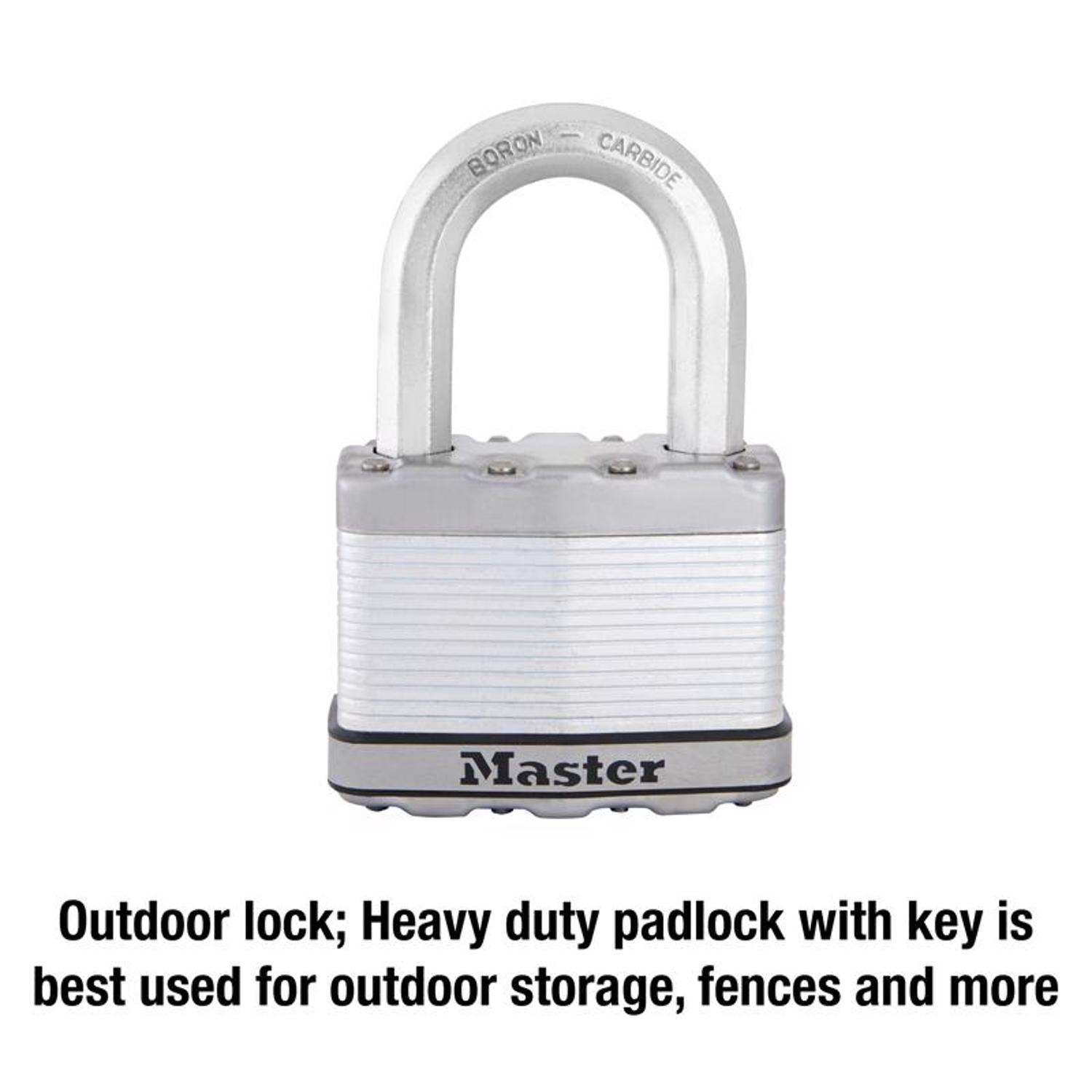 Master Lock Magnum 2 in. H X 1-1/4 in. W X 2-1/2 in. L Steel Dual Ball Bearing Locking Weather-Resis
