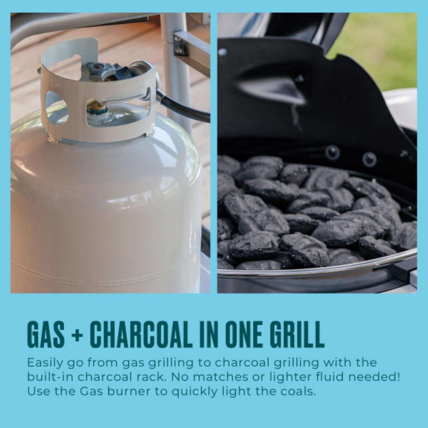 Char-Broil Bistro Pro 1 Burner Charcoal/Liquid Propane Grill Black/Silver