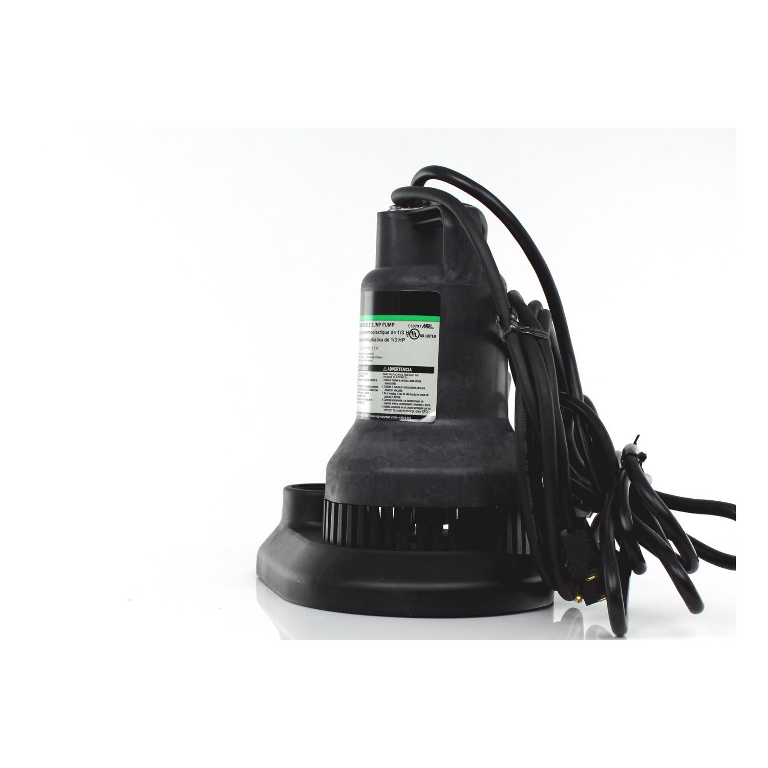 Wayne 1/3 HP 3,000 gph Thermoplastic Tethered Float Switch AC Sump Pump 8 ft.