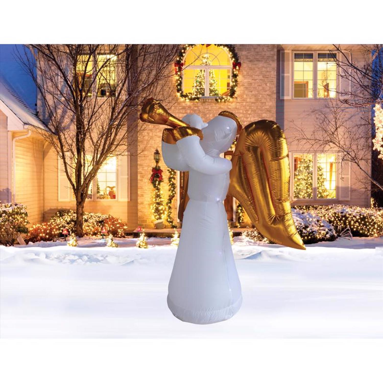 A Holiday Company LED Angel with Gold 6 ft. Inflatable