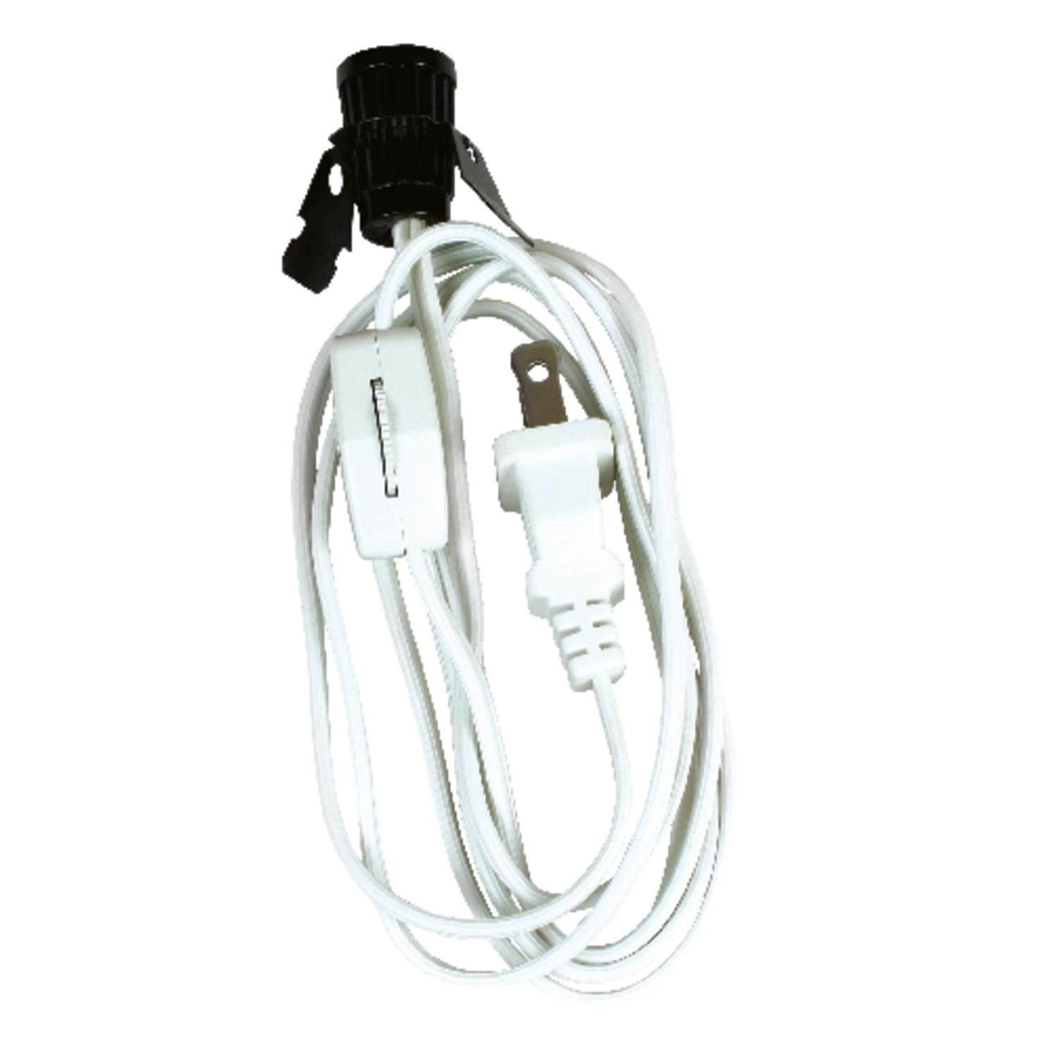 Jandorf Plastic Candelabra Base Lamp Cord Set 1 pk