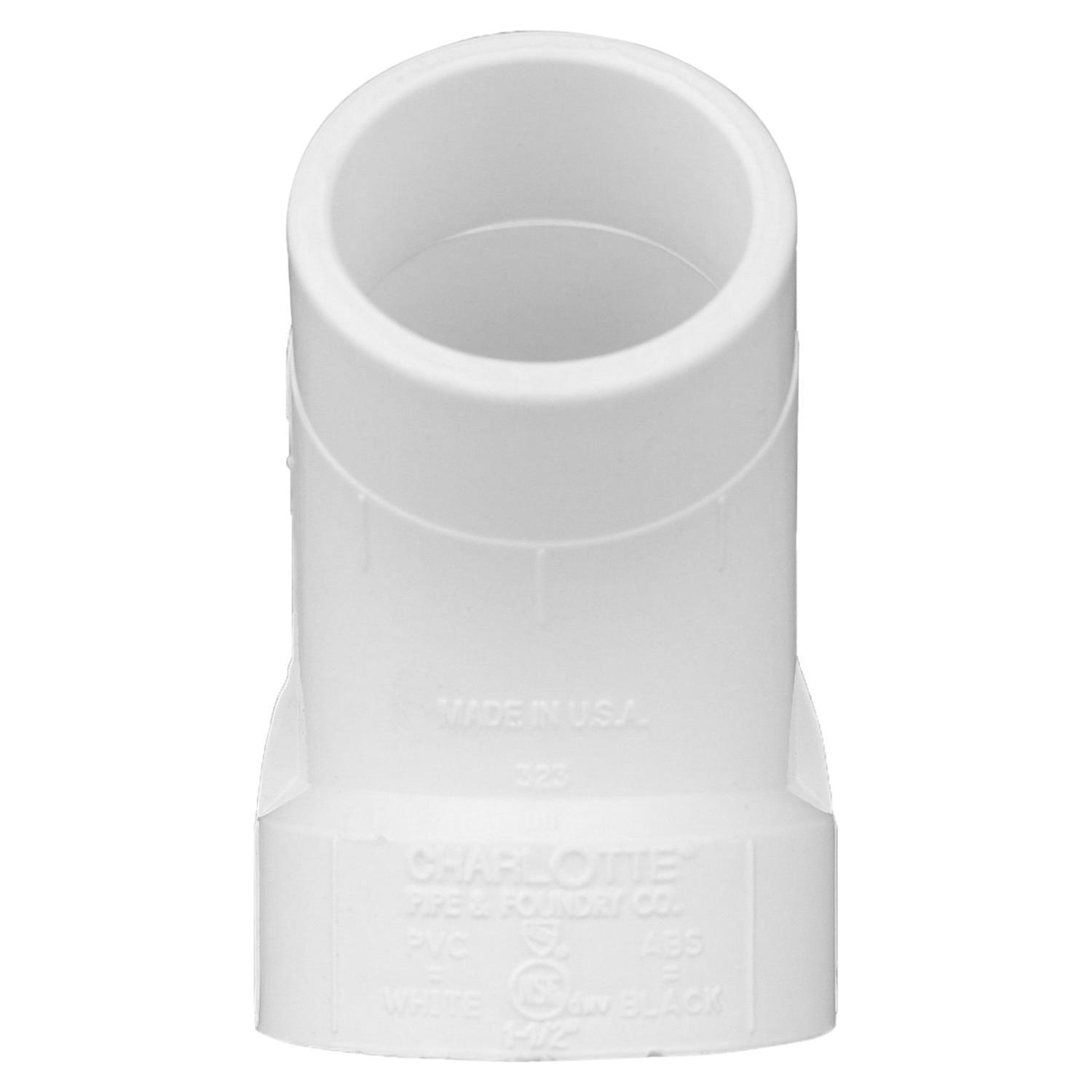 Charlotte Pipe Schedule 40 1-1/2 in. Hub X 1-1/2 in. D Spigot PVC Street Elbow 1 pk