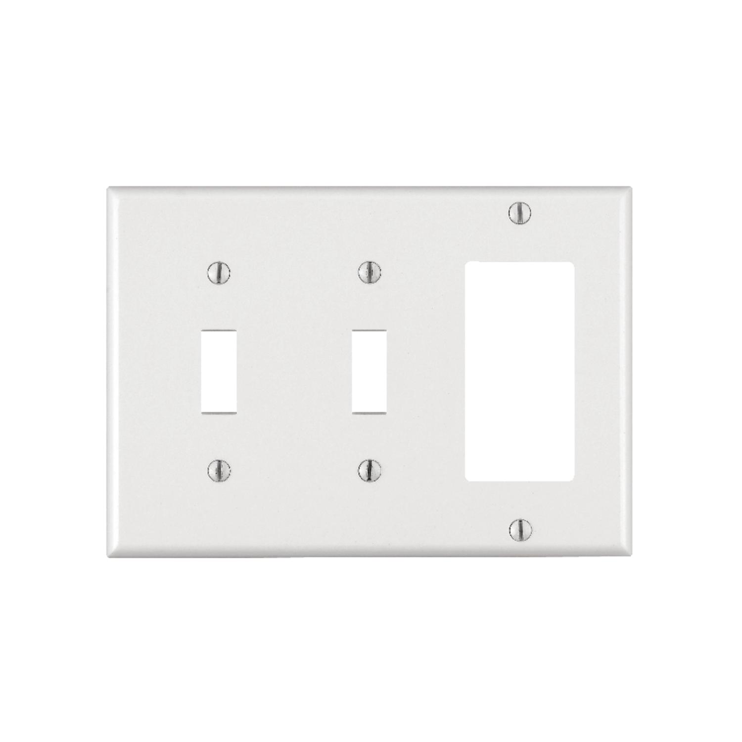 Leviton White 3 gang Thermoset Plastic Decorator/Toggle Wall Plate 1 pk