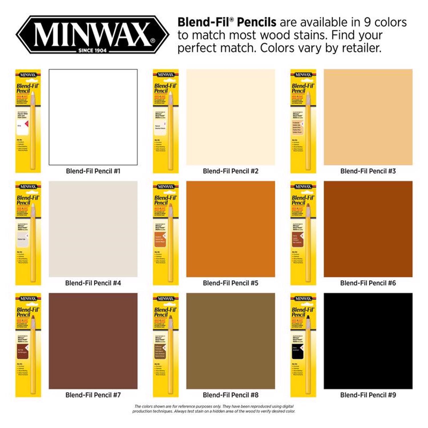 Minwax Blend-Fil No.9 Ebony, Jacobean Wood Pencil 0.8 oz