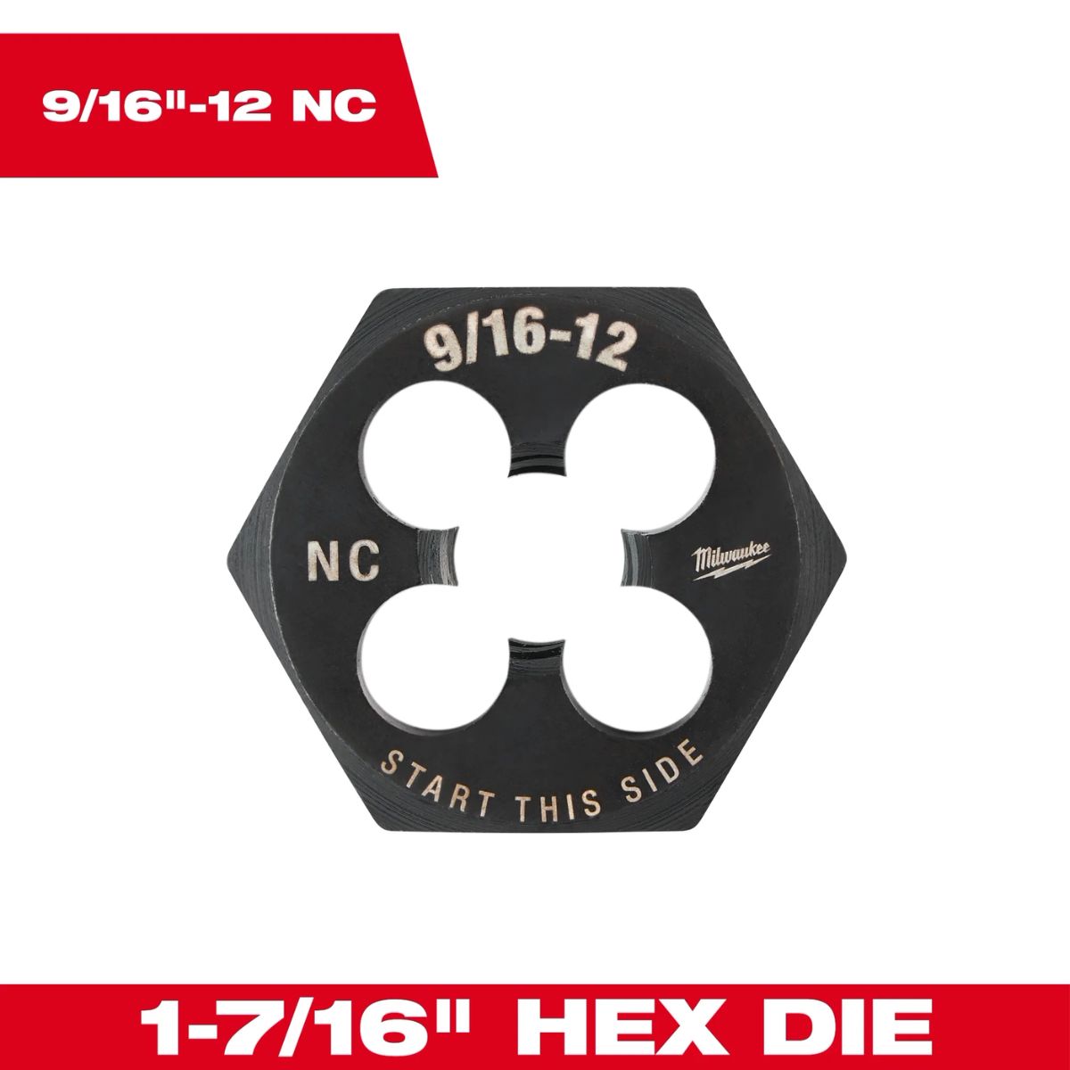 Milwaukee 9/16 in.-12 NC 1-7/16 in. Hex Threading Die