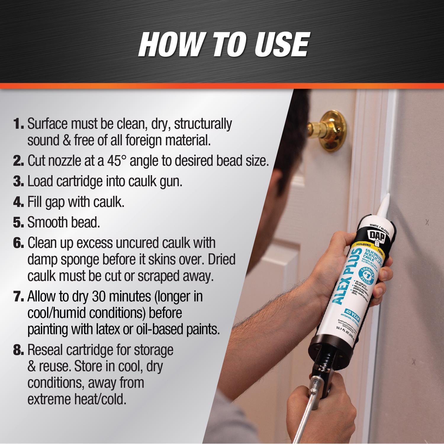 DAP Alex Plus White Acrylic Latex All Purpose Caulk 10.1 oz