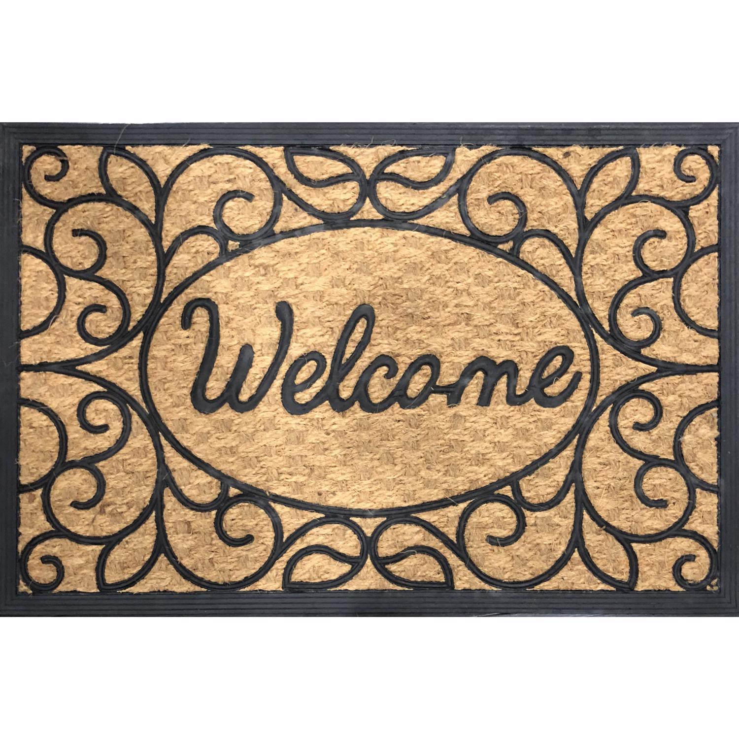 Rockport Premium 24 in. W X 36 in. L Black/Brown Coir/Rubber Door Mat