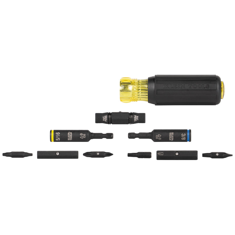 Klein Impact Rated Multi-Bit Screwdriver / Nut Driver, 11-in-1