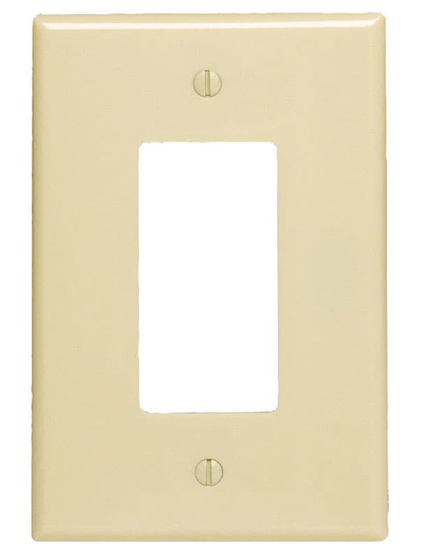 Leviton Ivory 1 gang Plastic Decorator Wall Plate 1 pk