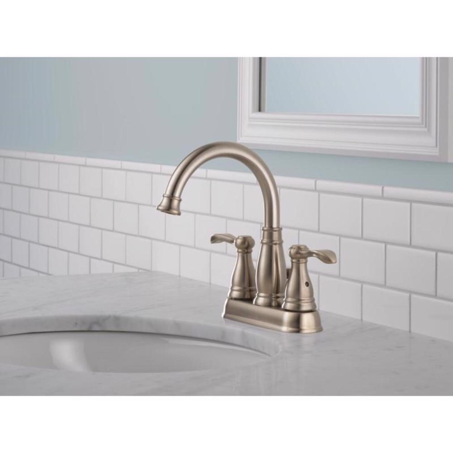 Delta Porter Brushed Nickel Bathroom Faucet 4 in.