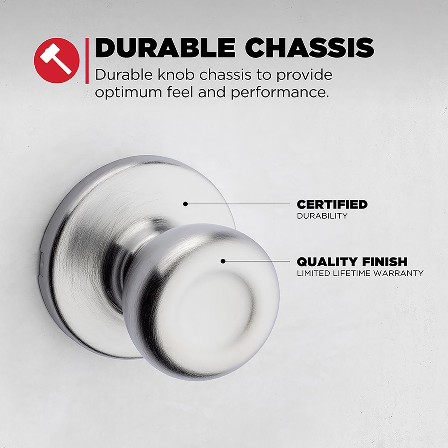 Kwikset Tylo Satin Chrome Passage Door Knob Right or Left Handed