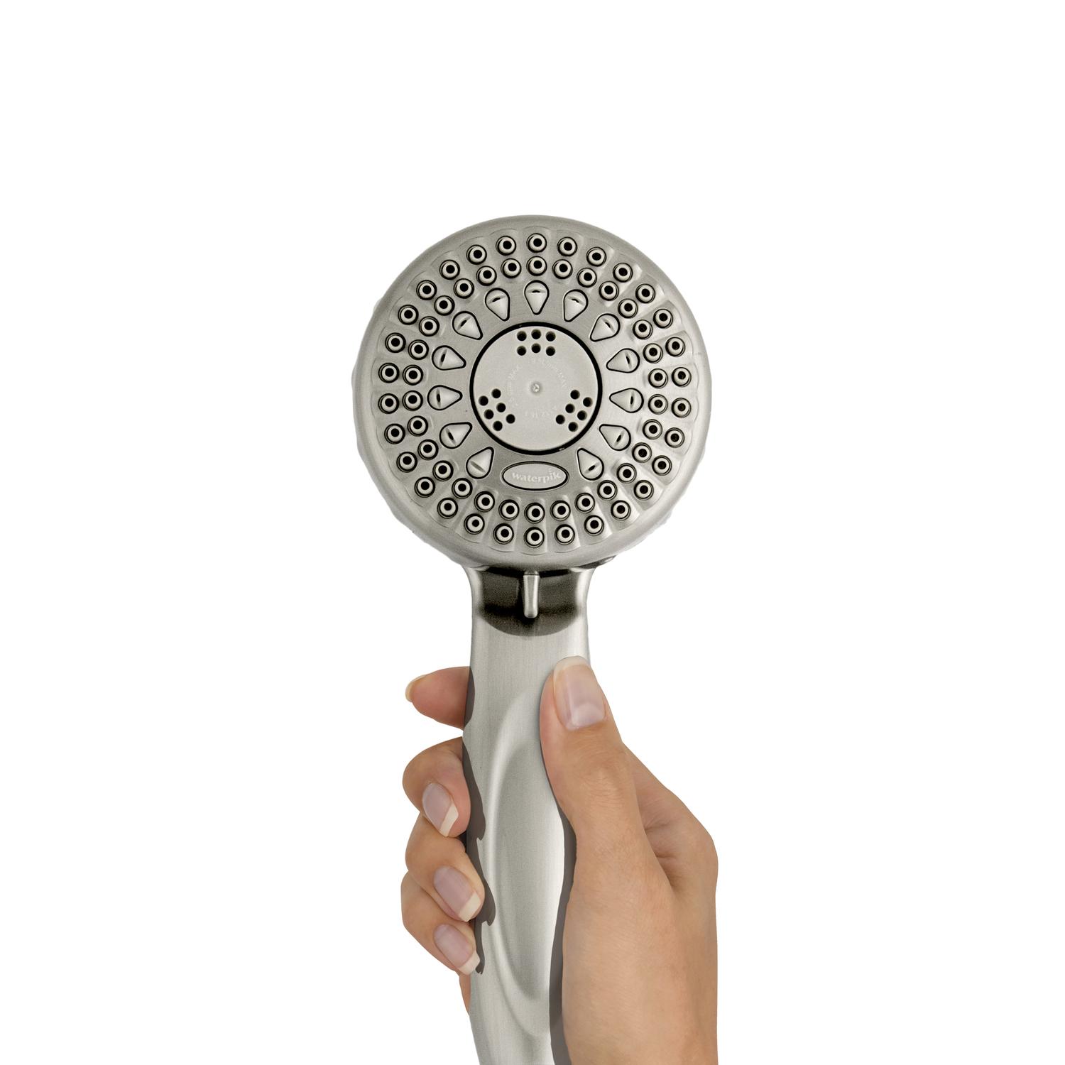 Waterpik PowerSpray Plus Brushed Nickel 5 settings Handheld Showerhead 1.8 gpm