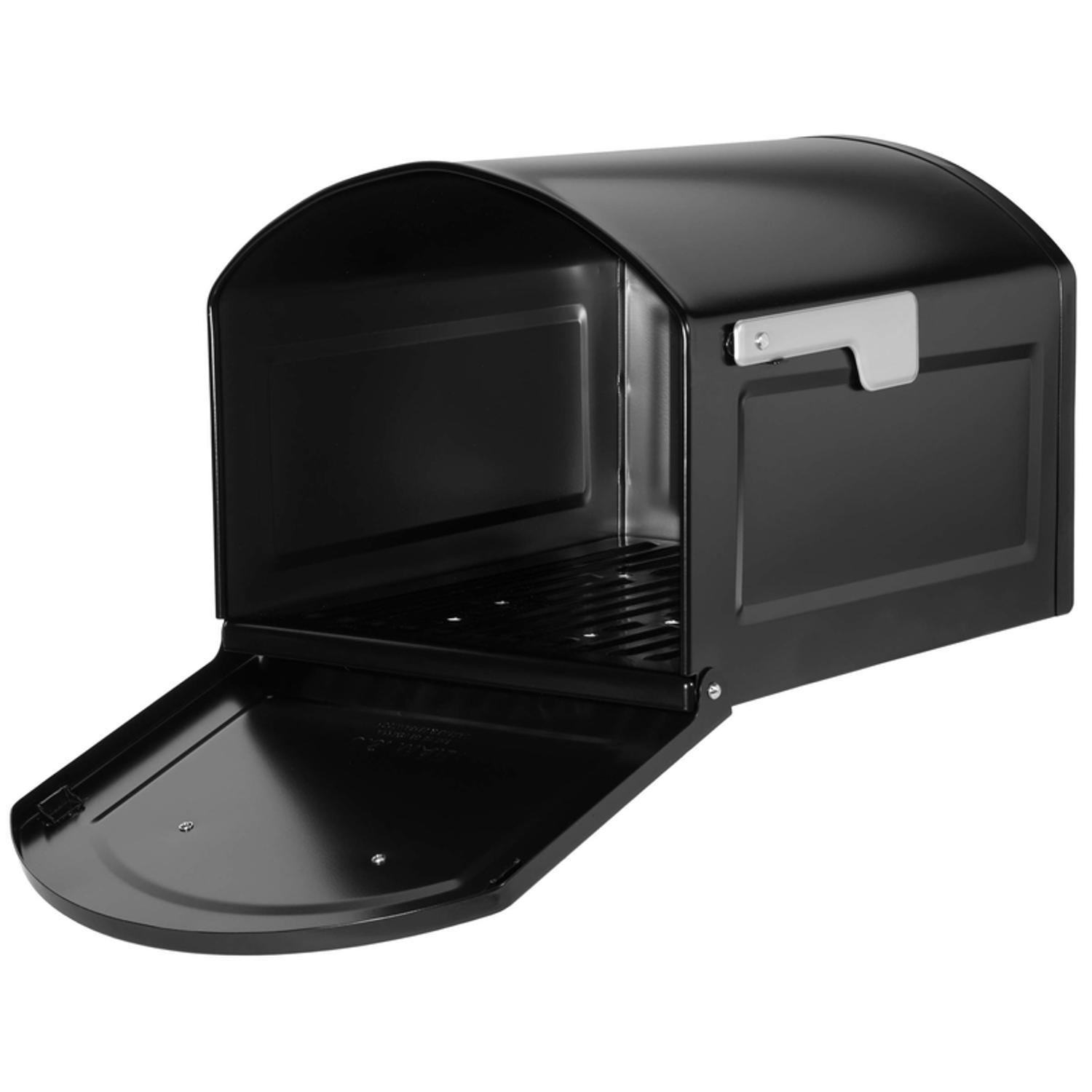 Architectural Mailboxes Centennial Modern Galvanized Steel Post Mount Black Mailbox