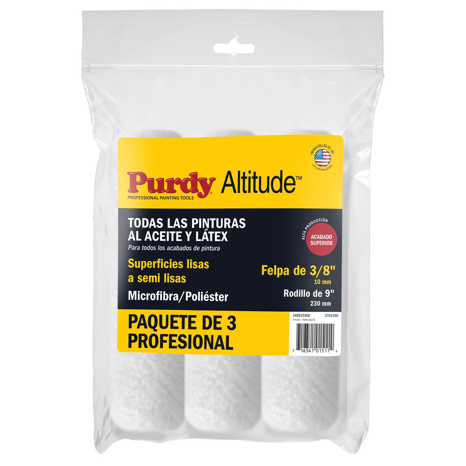 Purdy Altitude Poly Micro 9 in. W X 3/8 in. Regular Paint Roller Cover 3 Pack