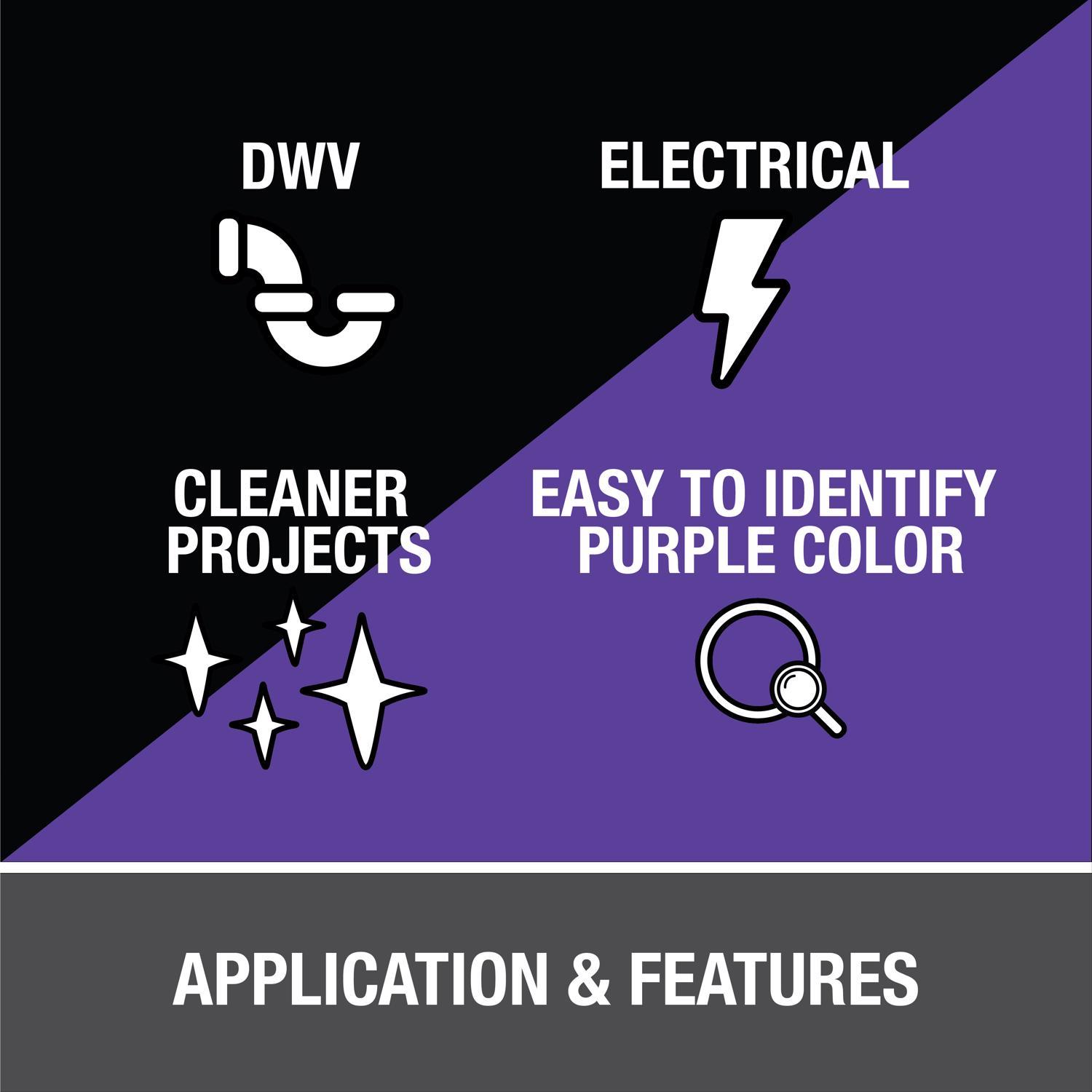 Oatey Handy Pack Clear/Purple Primer and Cement For PVC 4 oz