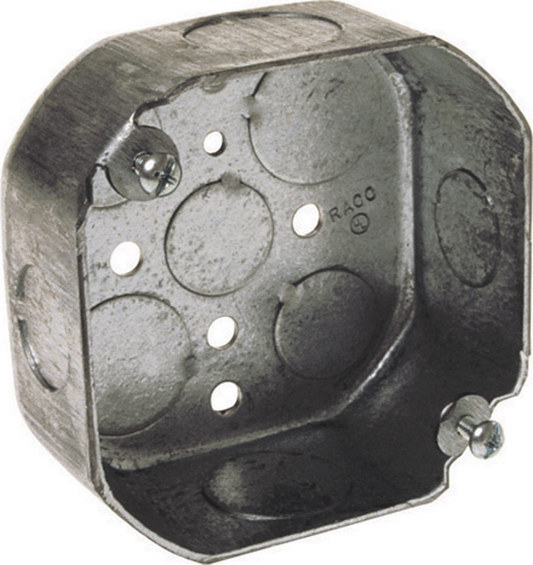 Raco 15-1/2 cu in Octagon Steel 1 gang Junction Box Gray