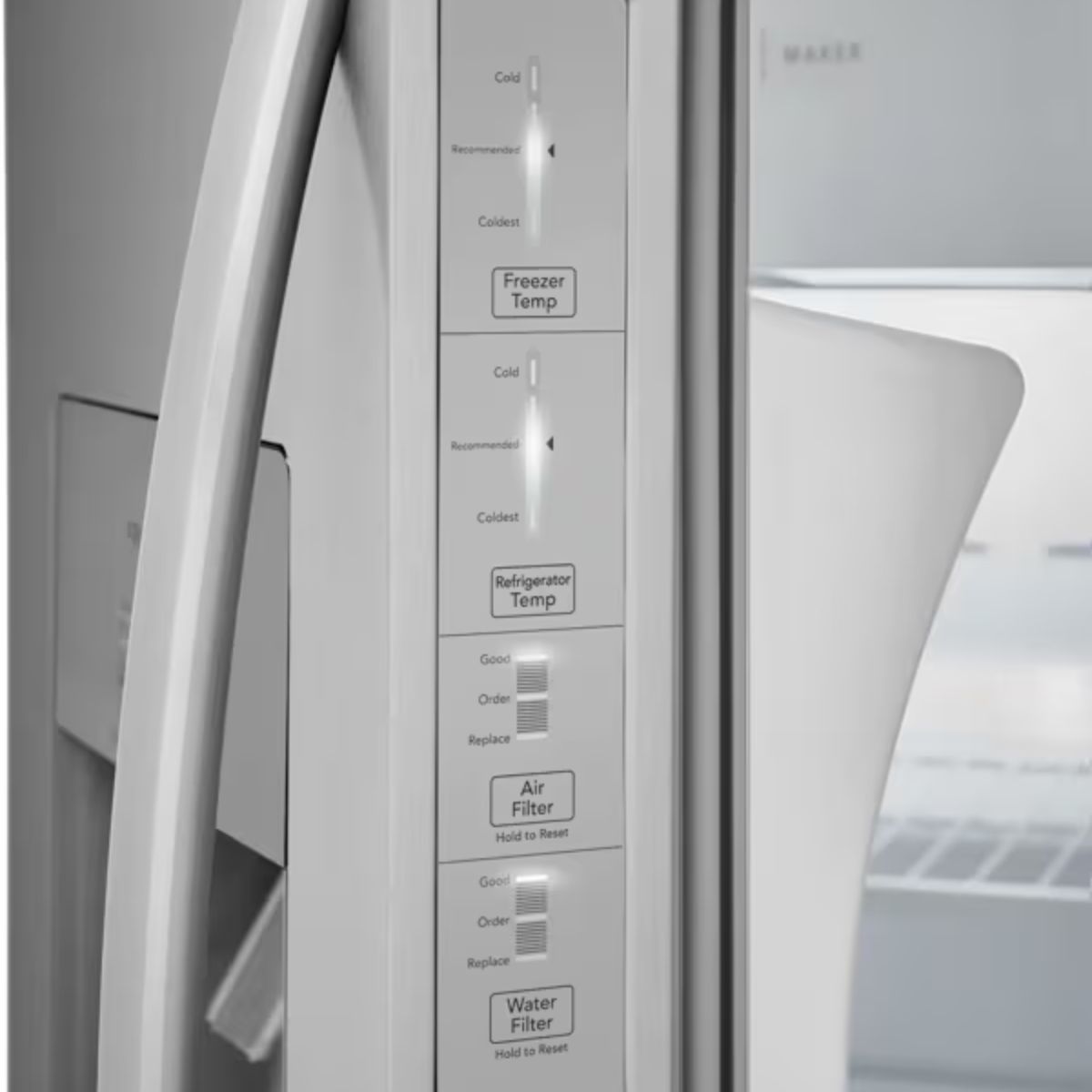 36 in. 26 cu. ft. Standard Depth Side by Side Refrigerator in Stainless Steel