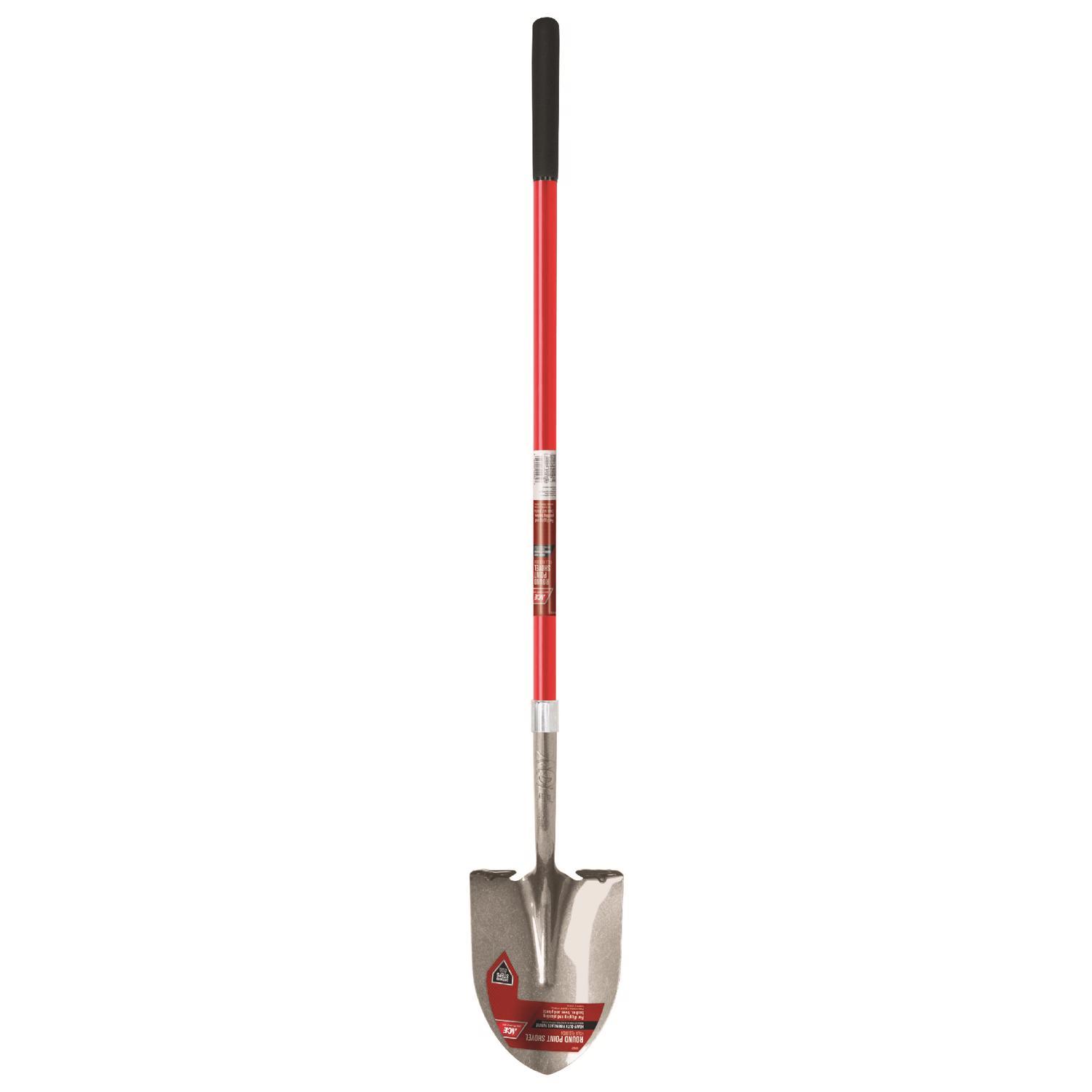 Ace 57.25 in. Steel Round Digging Shovel Fiberglass Handle