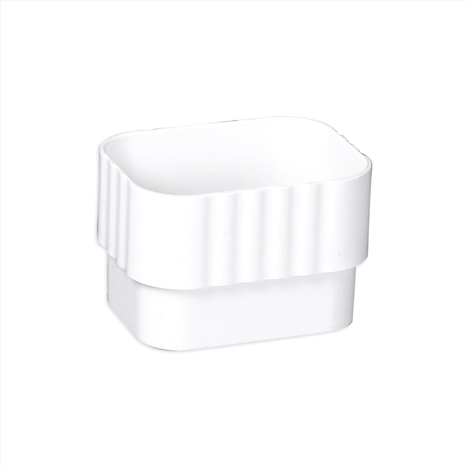 Amerimax 2 in. W X 3 in. L White Vinyl K Downspout Connector