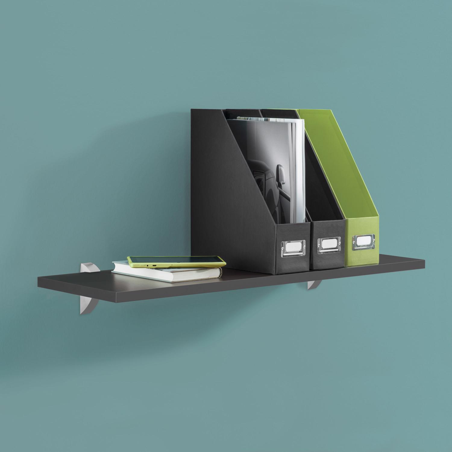 Dolle Lite.75 in. H X 23.6 in. W X 7.9 in. D Black Wood Shelf Board