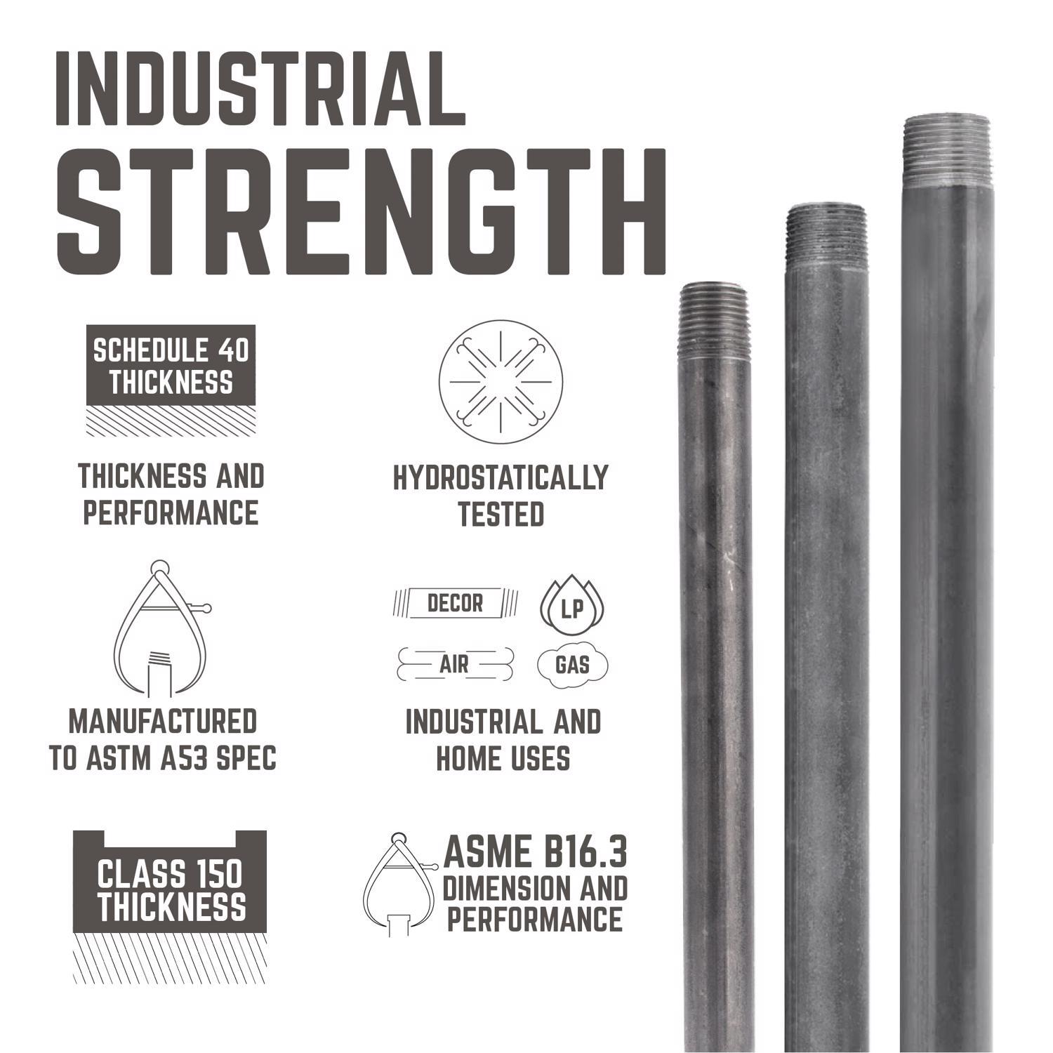 STZ Industries 3/8 in. MIP each X 3/8 in. D MIP Black Steel 4 in. L Nipple