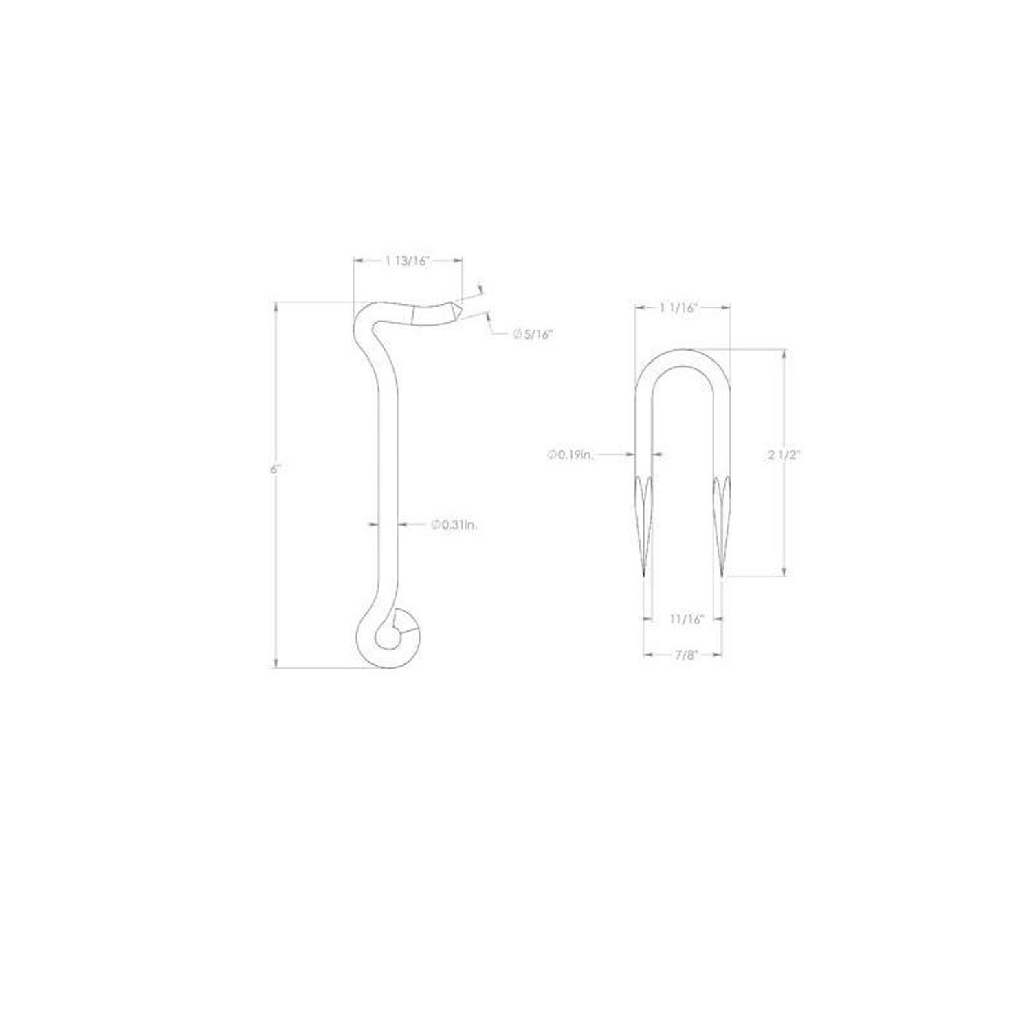 Ace 0.44 in. L Zinc Wire Staple Gate Hook 1 pk