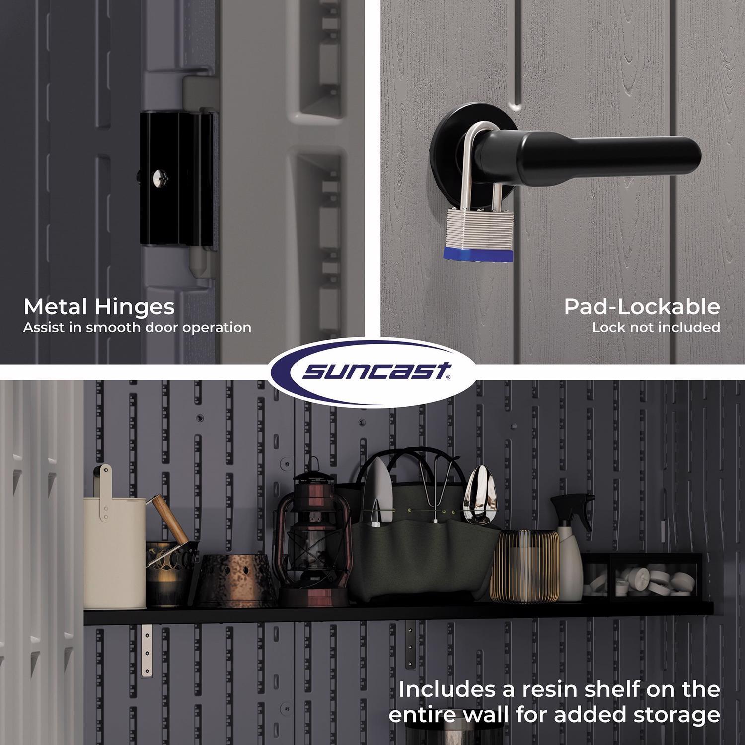 Suncast 7 ft. x 4 ft. Resin Standard Storage Shed with Floor Kit