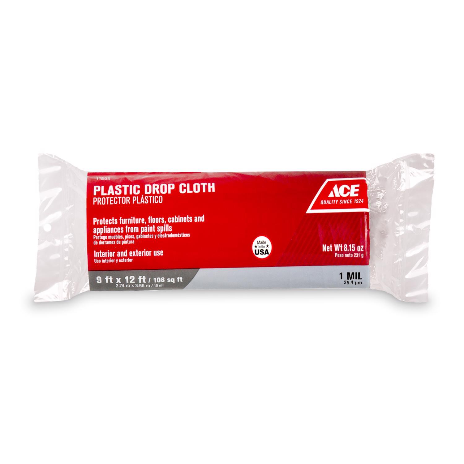 Ace 9 ft. W X 12 ft. L X 1 mil Plastic Drop Cloth 1 pk