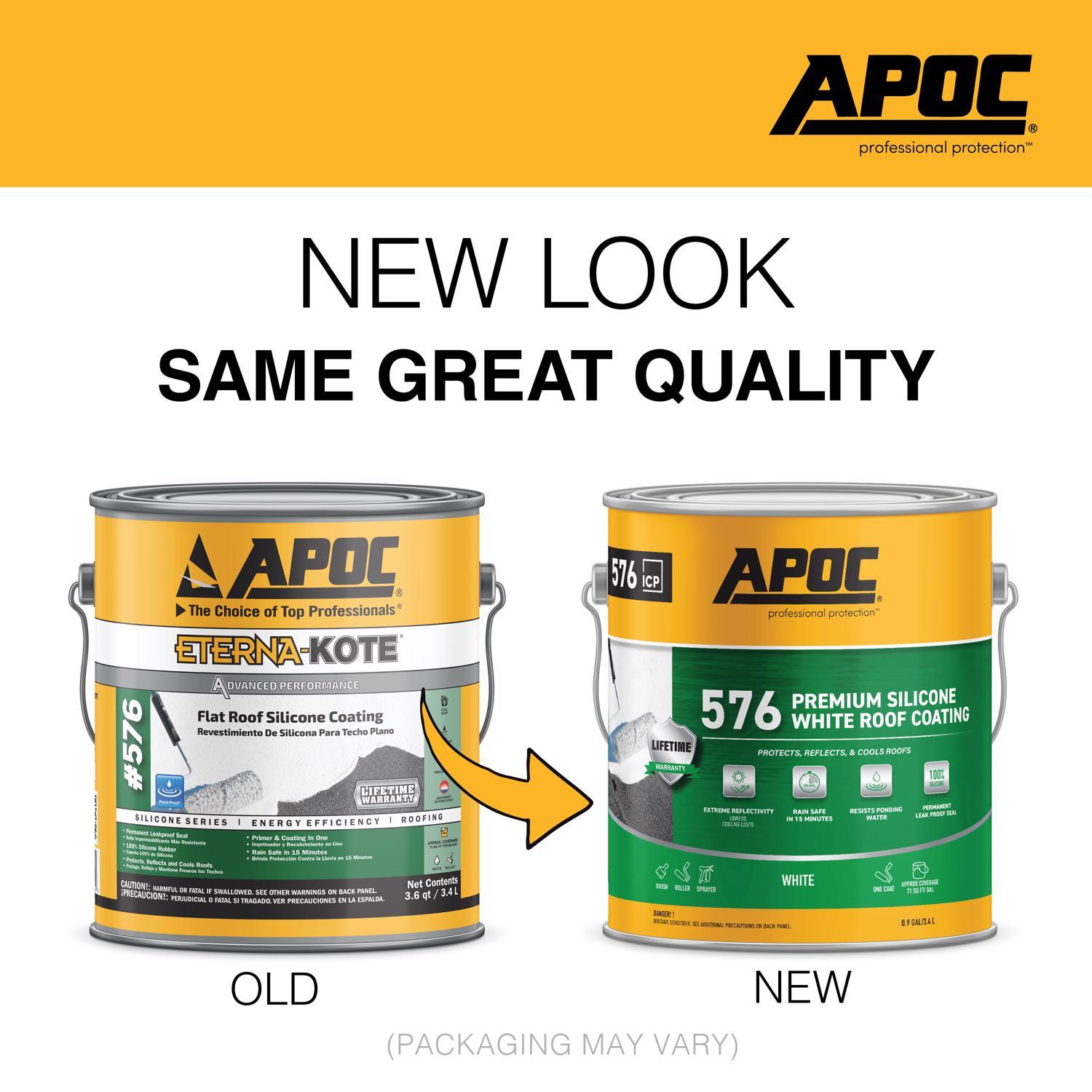 APOC Gloss Bright White Silicone Roof Coating 0.9 gal