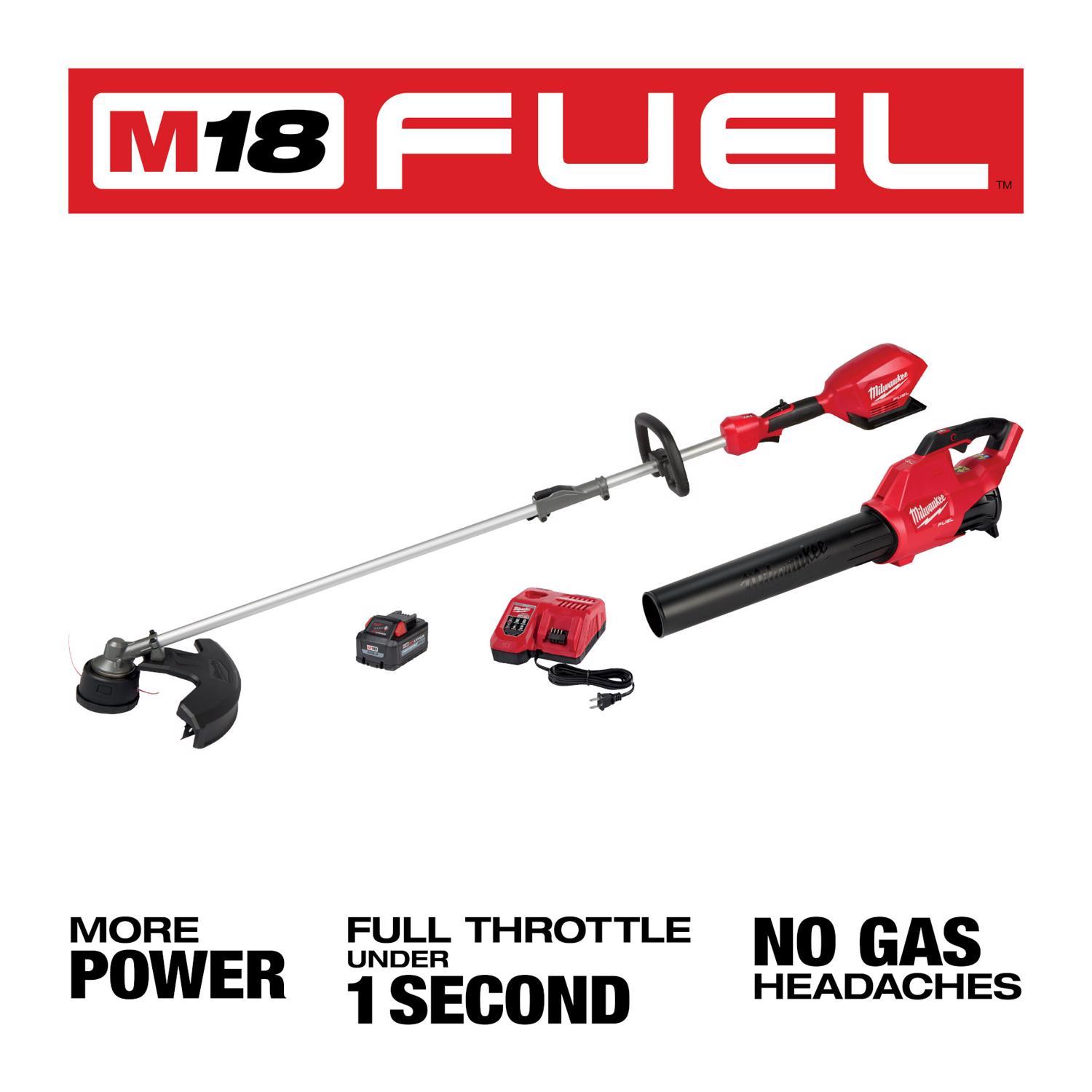 Milwaukee M18 FUEL Quik-Lok 3000-21 16 in. 18 V Battery Trimmer and Blower Combo Kit (Battery & Char