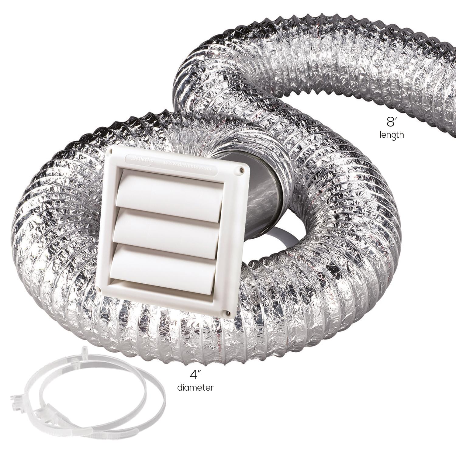 Ace 4 in. W X 6 in. L White Plastic Dryer Vent Kit