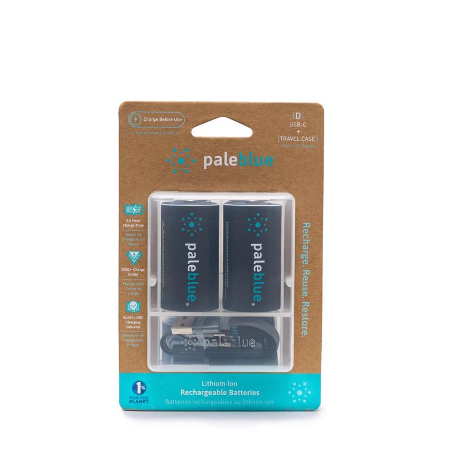 Pale Blue Earth D Lithium Batteries 2 Pack Clamshell
