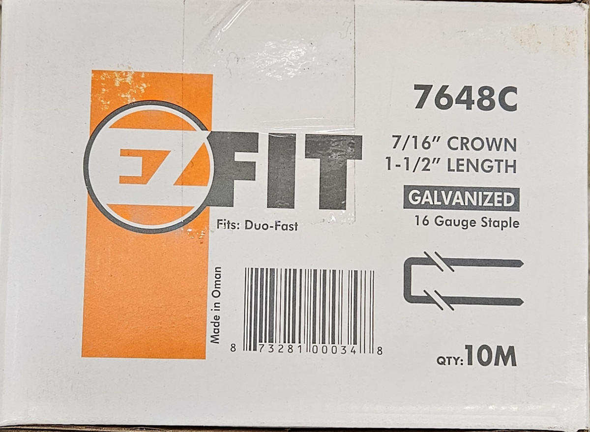 Staple EZ 16g 7/16x1-1/2 Crn