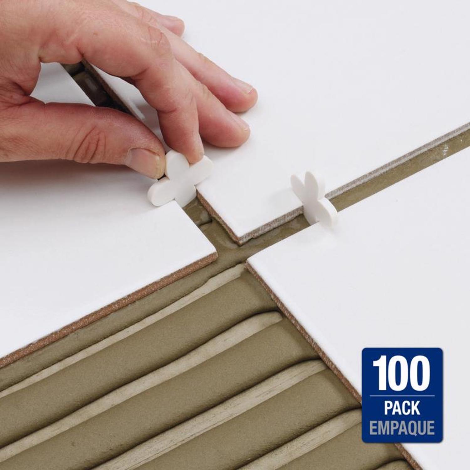 QEP 1.1 in. H X 1.1 in. W X 0.1 in. L Plastic Tile Spacer 100 pk